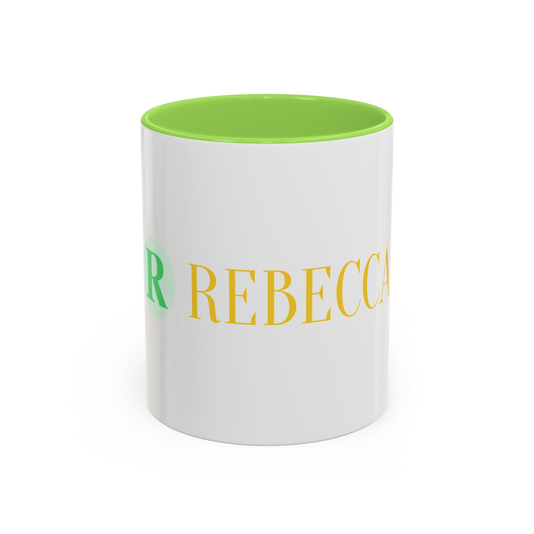 Personalized Name Coffee Mug — Colorful Rebecca Design (11oz & 15oz)