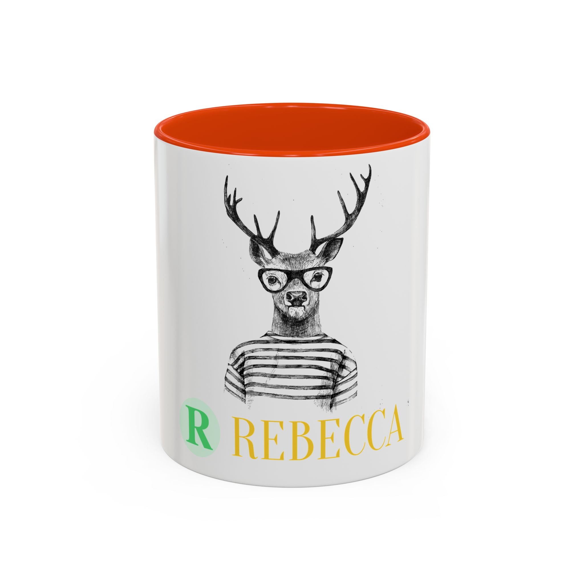Personalized Deer Head Mug — Custom Name Colorful Ceramic Coffee Cup (11oz/15oz)