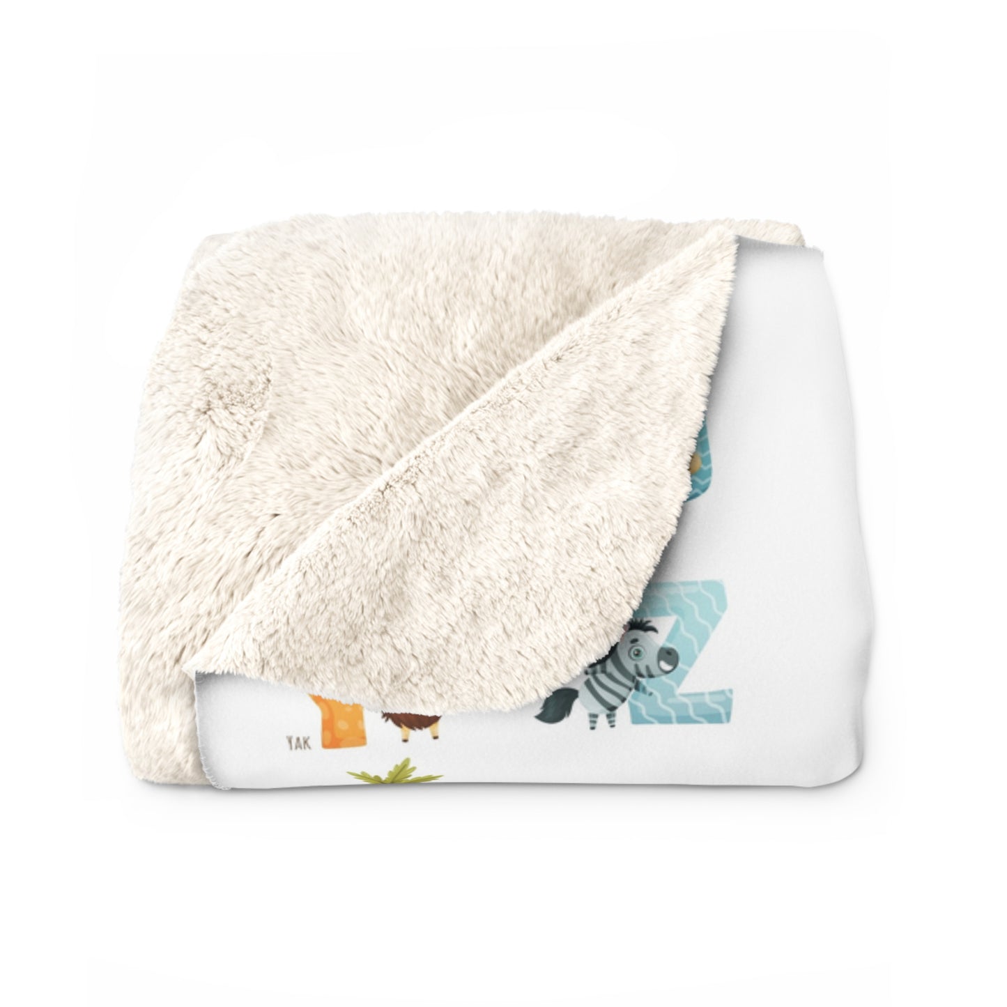 Kids Alphabet & Numbers Sherpa Blanket — Soft Educational Baby Throw