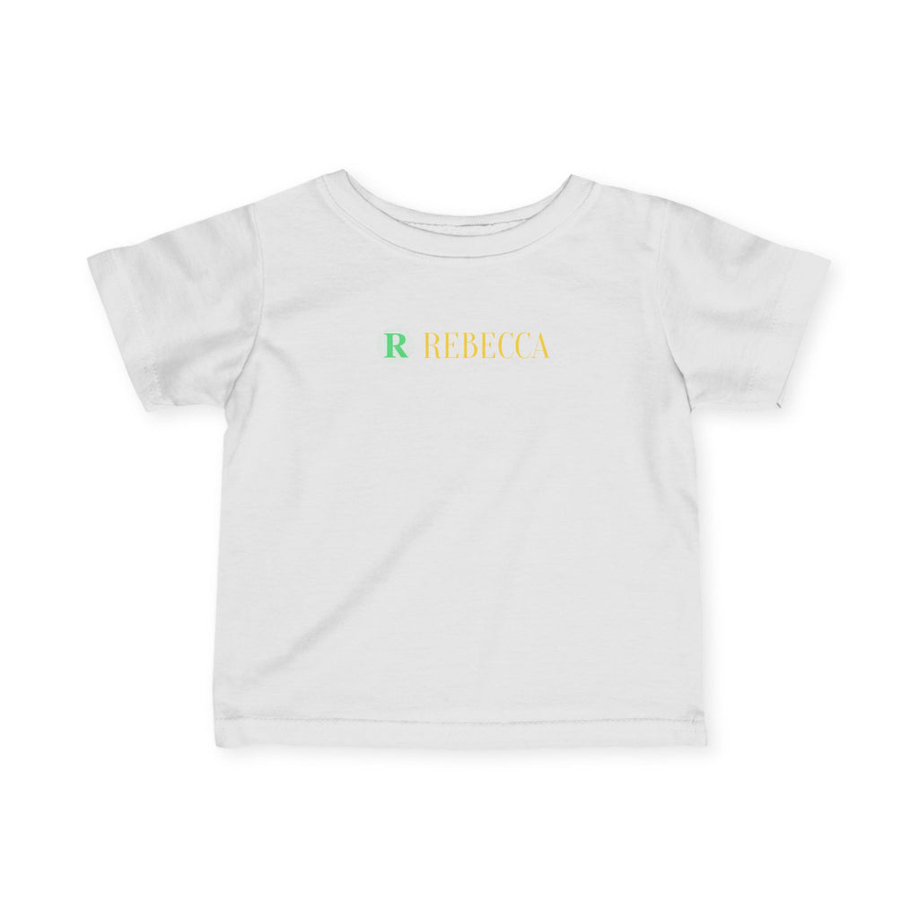 Infant Tee — Pastel Monogram "R Rebecca" Personalized Baby Shirt