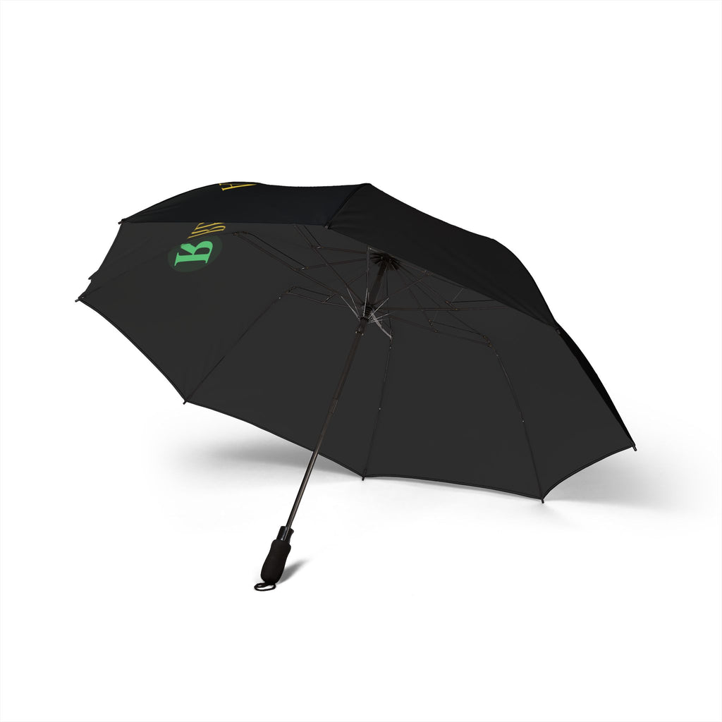 Compact Black Foldable Umbrella — Semi-Automatic Portable Rain Shield