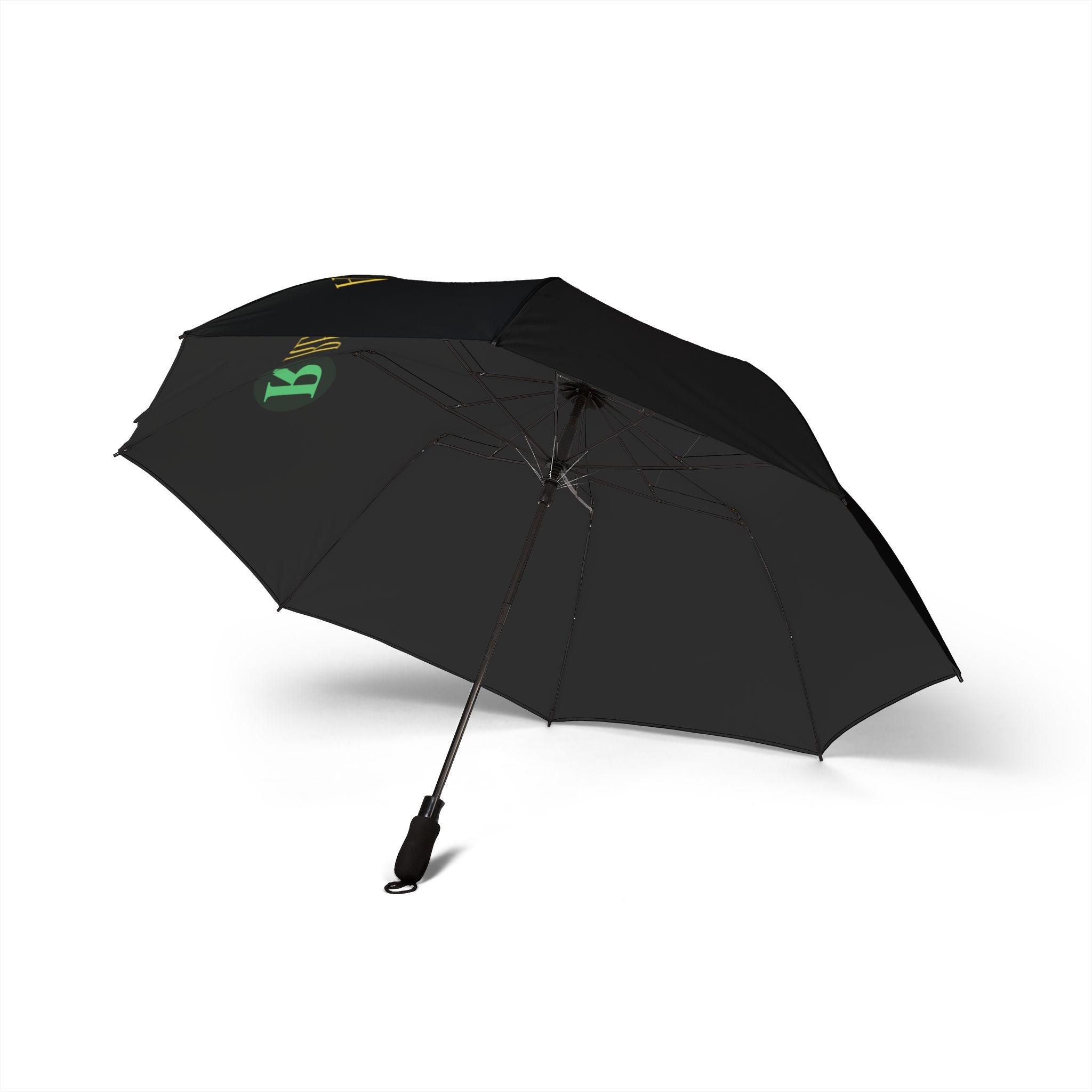 Compact Black Foldable Umbrella — Semi-Automatic Portable Rain Shield