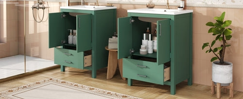 48'' Bathroom Vanity with Ceramic Sink Combo, Modern Freestanding