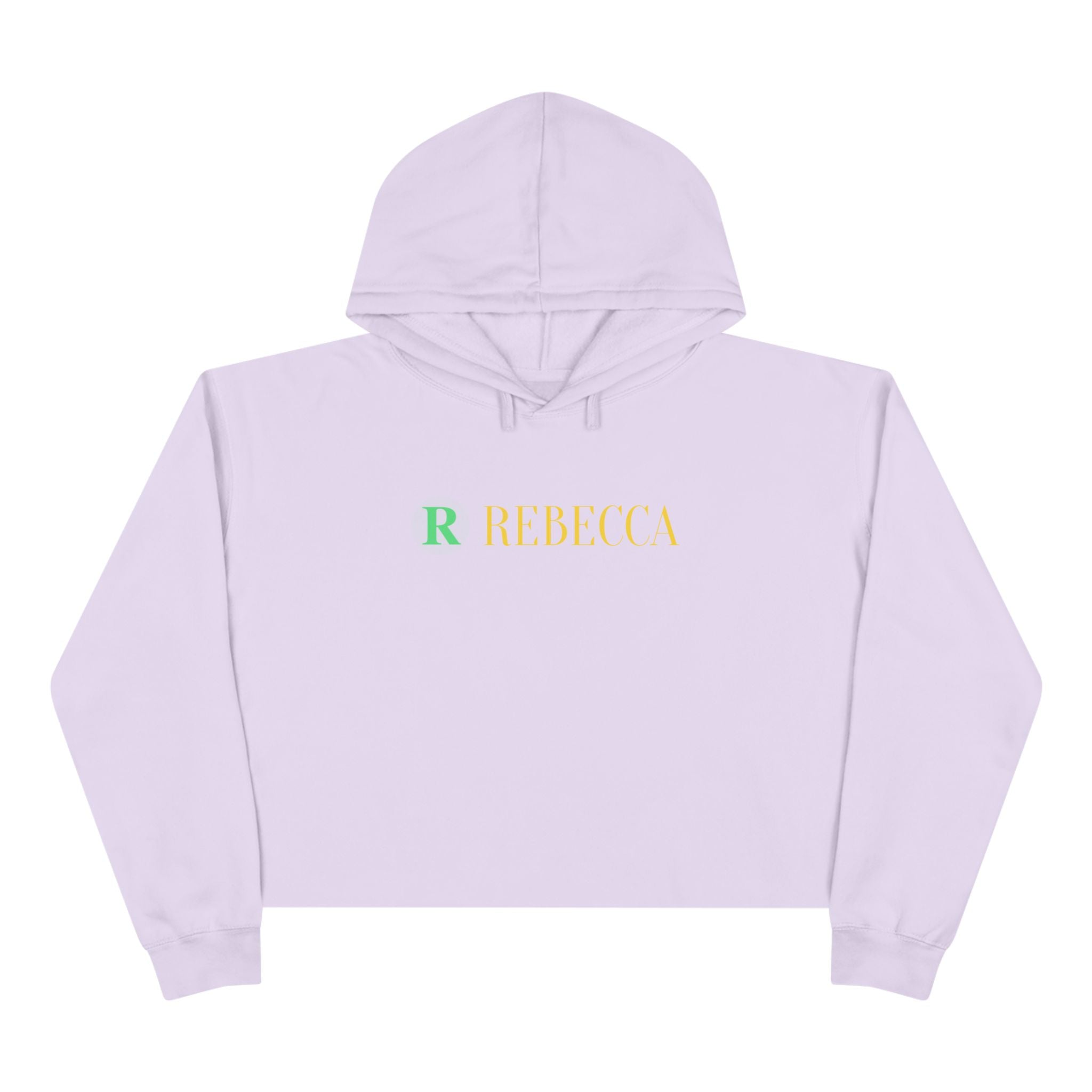Personalized 'Rebecca' Crop Hoodie — Minimal Initial & Name Design, Casual Everyday Wear