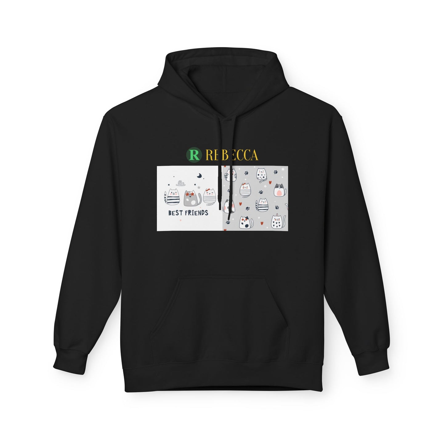 Best Friends Kawaii Cat Hoodie — Cute Cartoon Cat & Cupcake Graphic