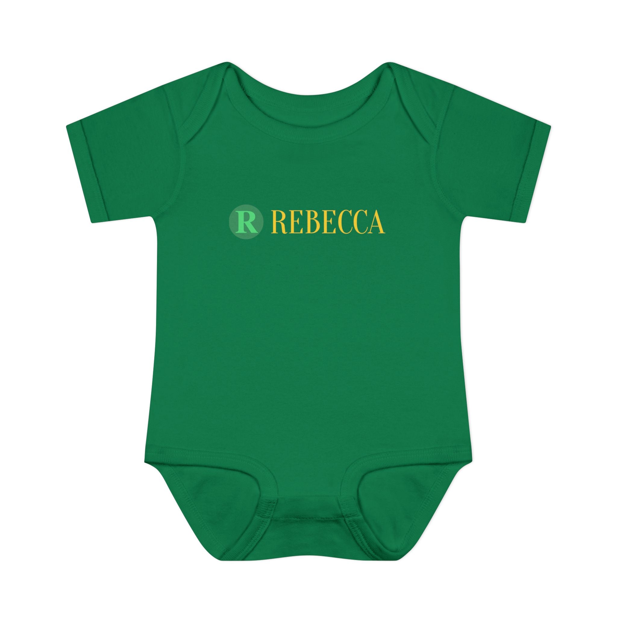 Personalized Infant Bodysuit - Monogram "R Rebecca" Baby Onesie, Newborn Gift