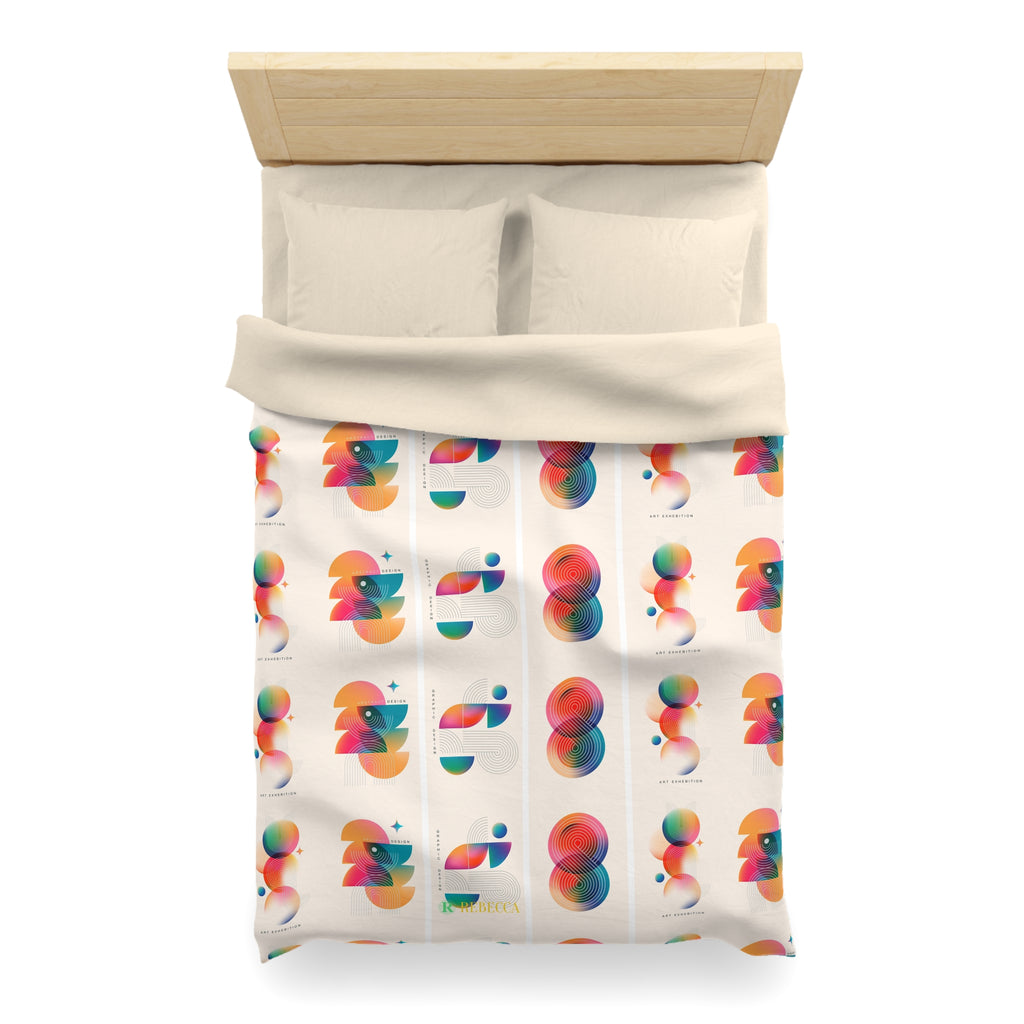 Abstract Colorful Shapes Duvet Cover — Modern Geometric Bedding