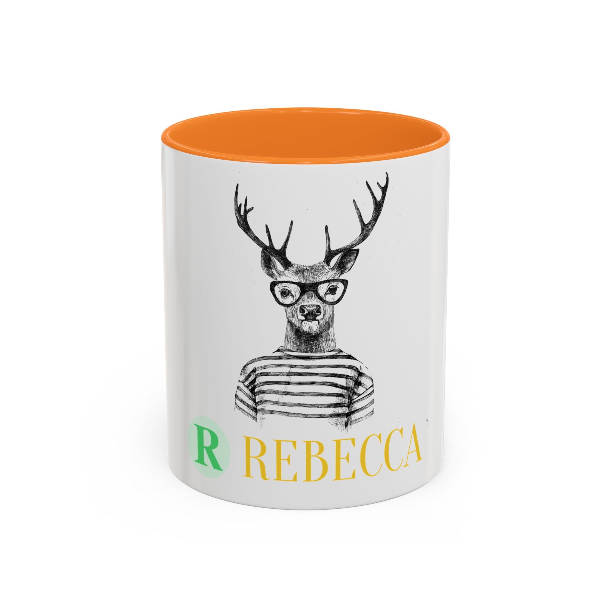 Personalized Deer Head Mug — Custom Name Colorful Ceramic Coffee Cup (11oz/15oz)