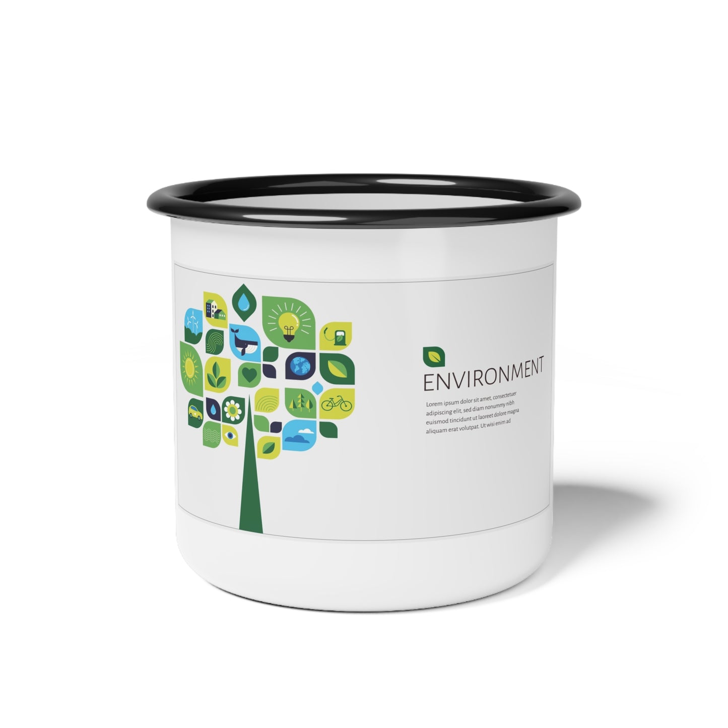 Environment Tree Enamel Camp Cup — Eco-Friendly Camping Mug