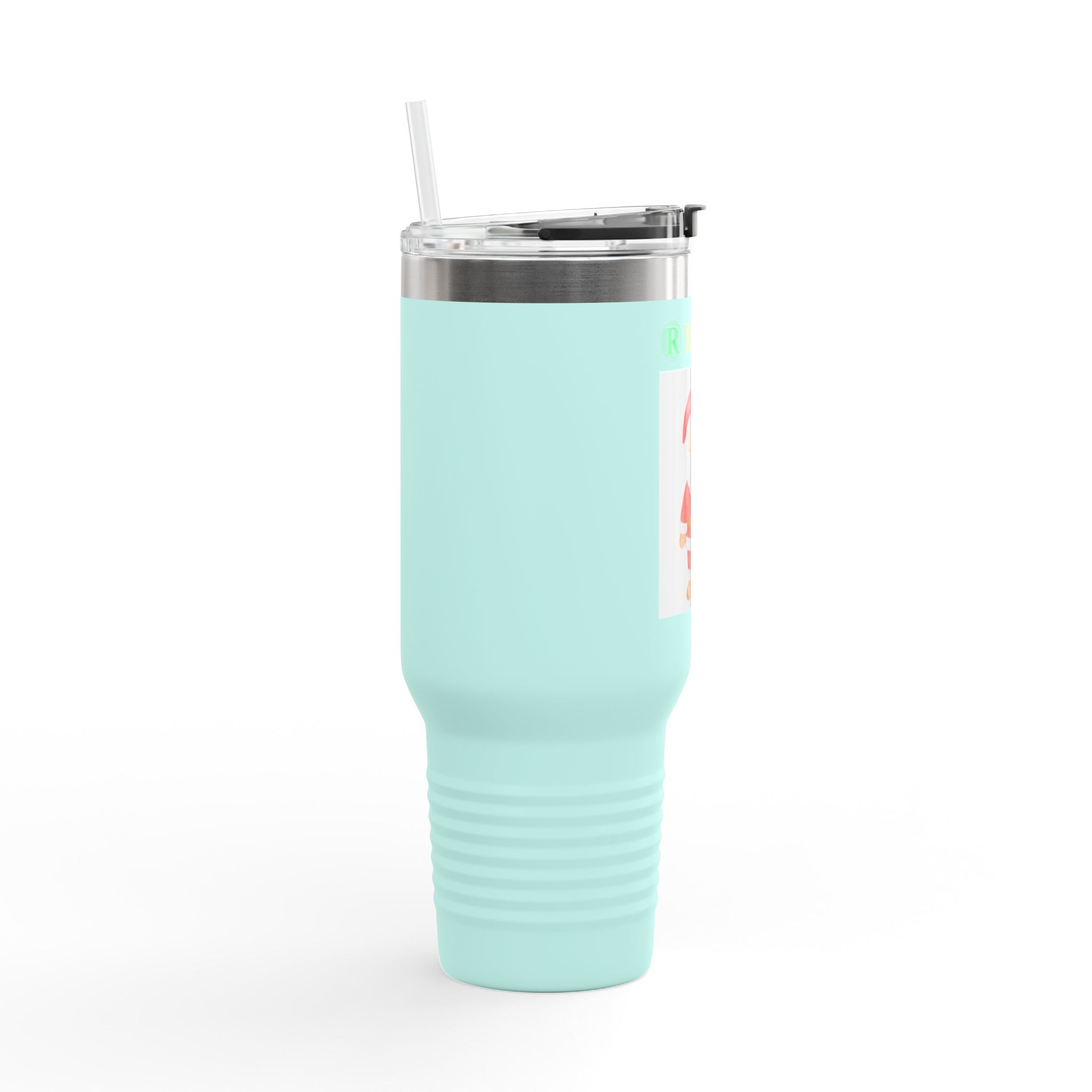 40oz Insulated Travel Mug — Cute Santa Christmas Design