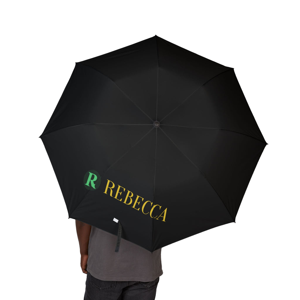 Compact Black Foldable Umbrella — Semi-Automatic Portable Rain Shield