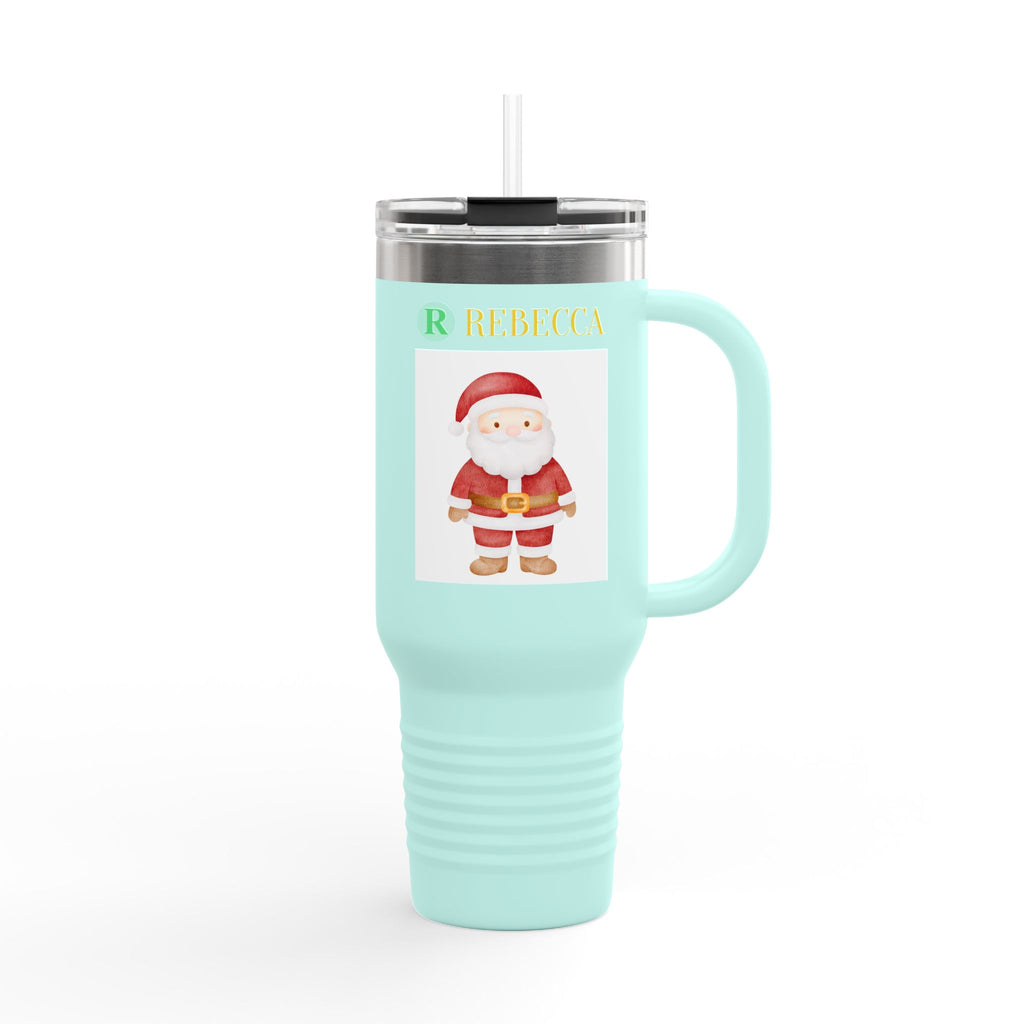 40oz Insulated Travel Mug — Cute Santa Christmas Design