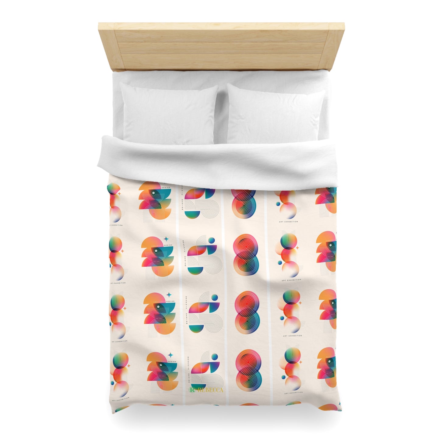 Abstract Colorful Shapes Duvet Cover — Modern Geometric Bedding