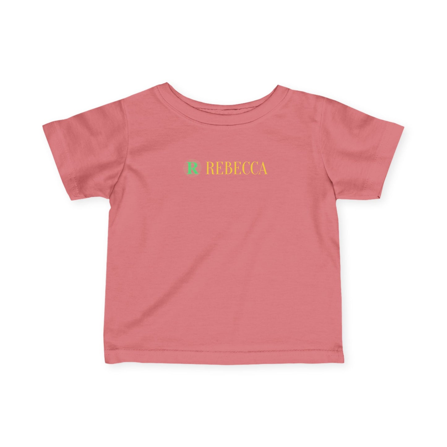 Infant Tee — Pastel Monogram "R Rebecca" Personalized Baby Shirt