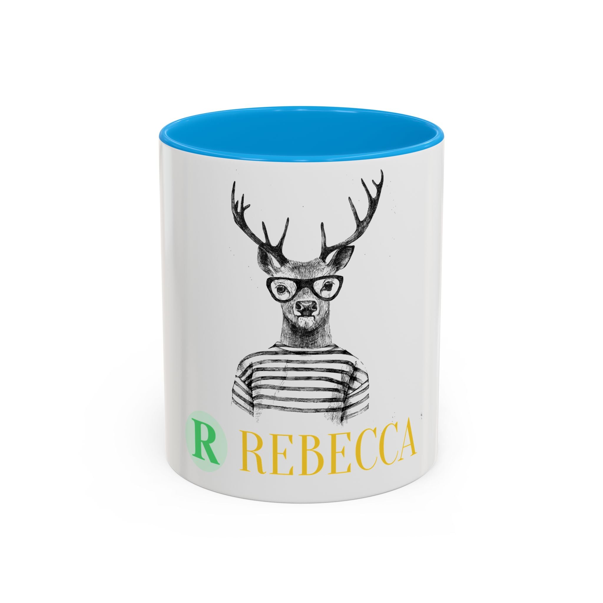 Personalized Deer Head Mug — Custom Name Colorful Ceramic Coffee Cup (11oz/15oz)