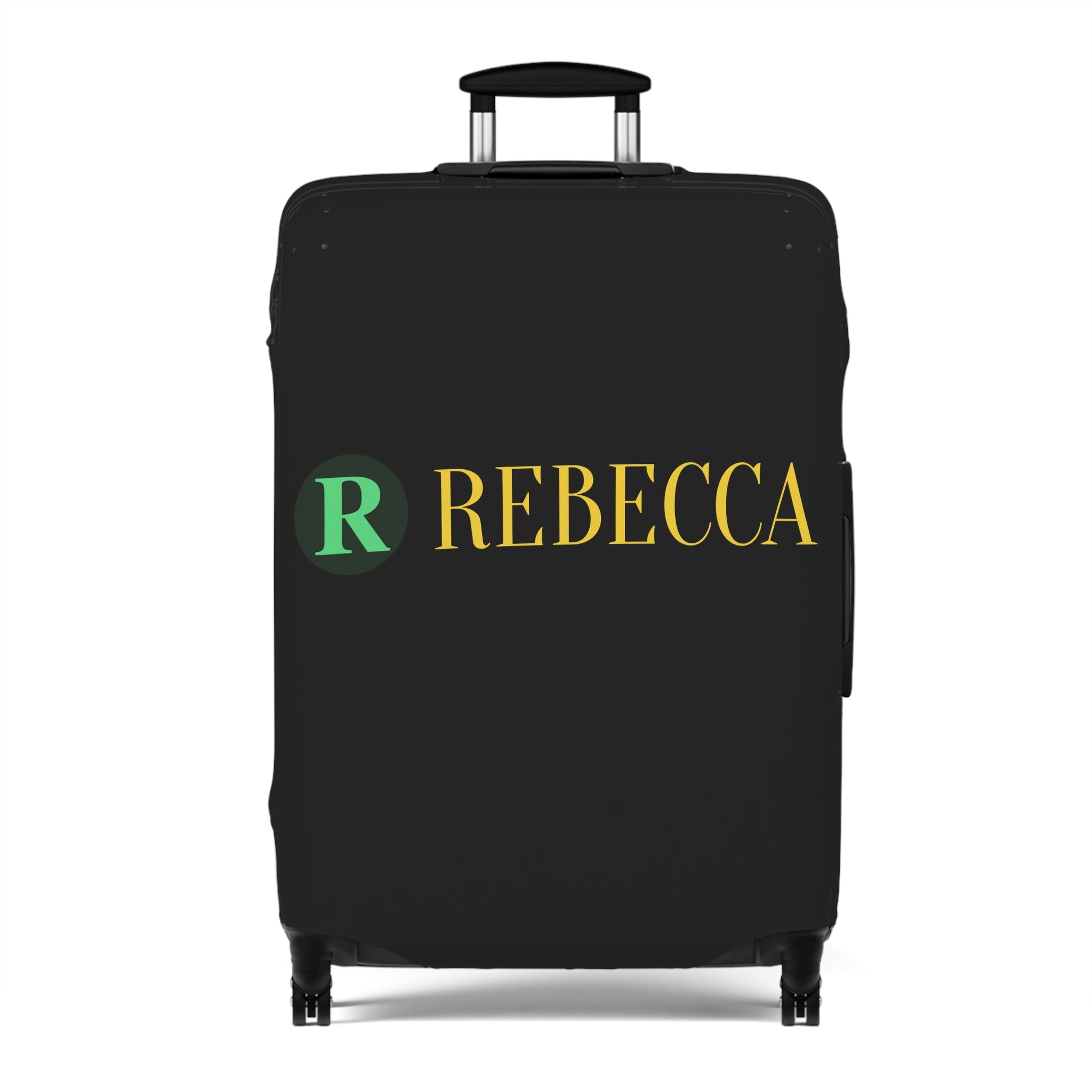 Personalized Rebecca Luggage Cover – Monogrammed Black Suitcase Protector