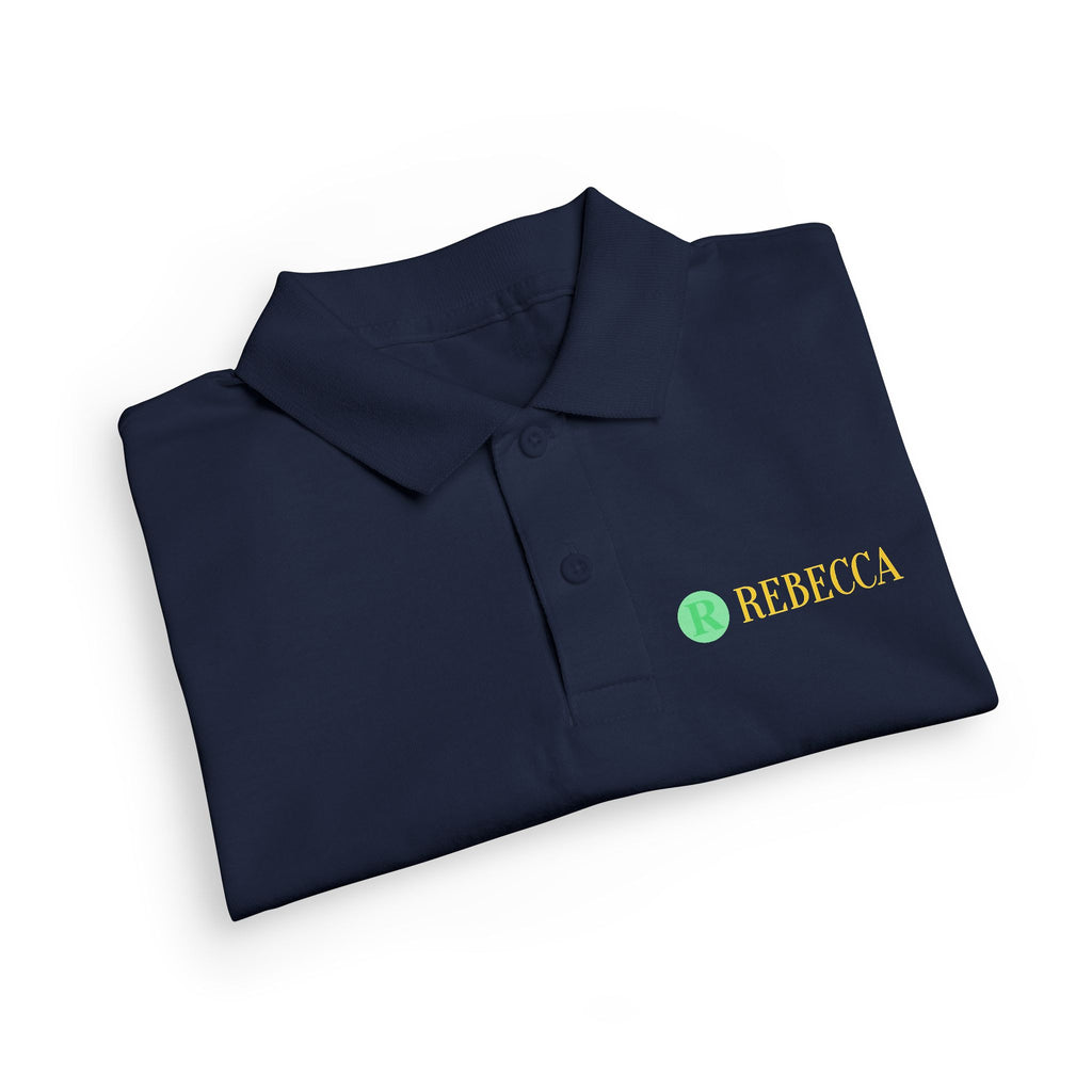 Youth Polo — Personalized ‘Rebecca’ Green Smiley Logo