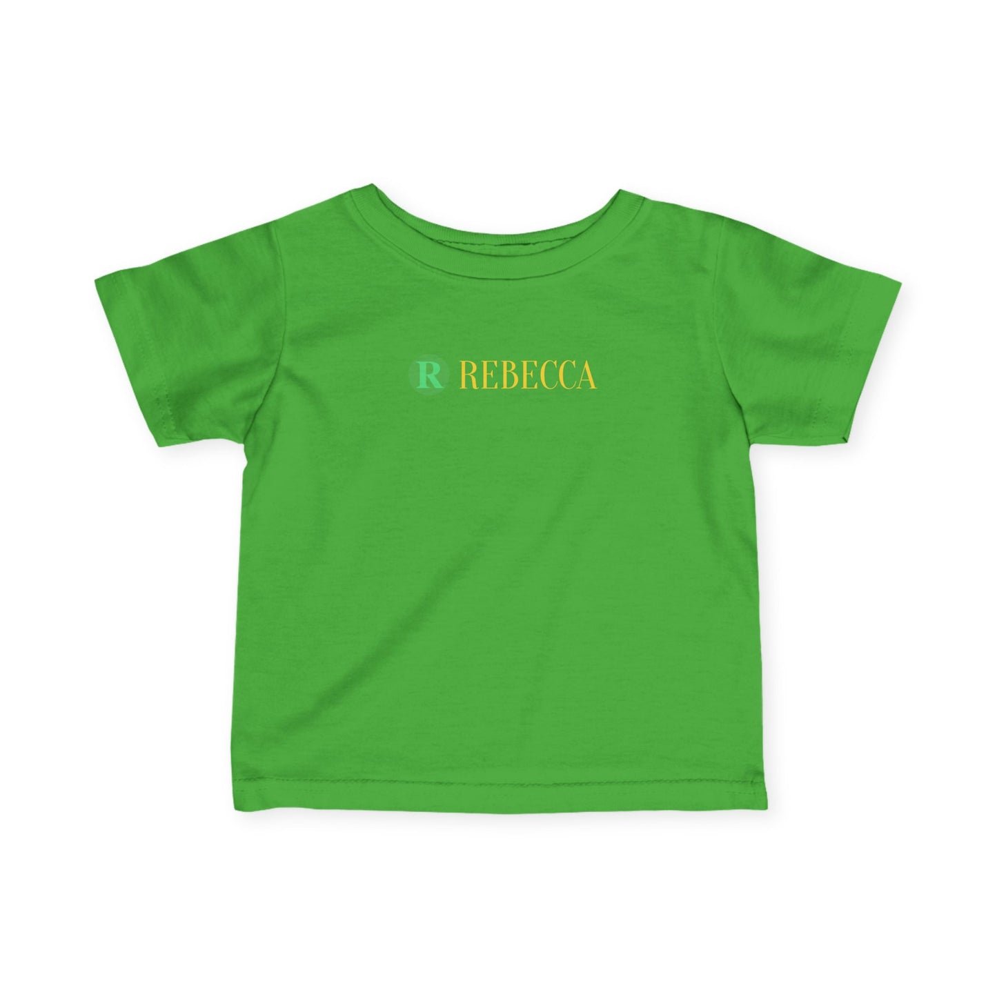 Infant Tee — Pastel Monogram "R Rebecca" Personalized Baby Shirt