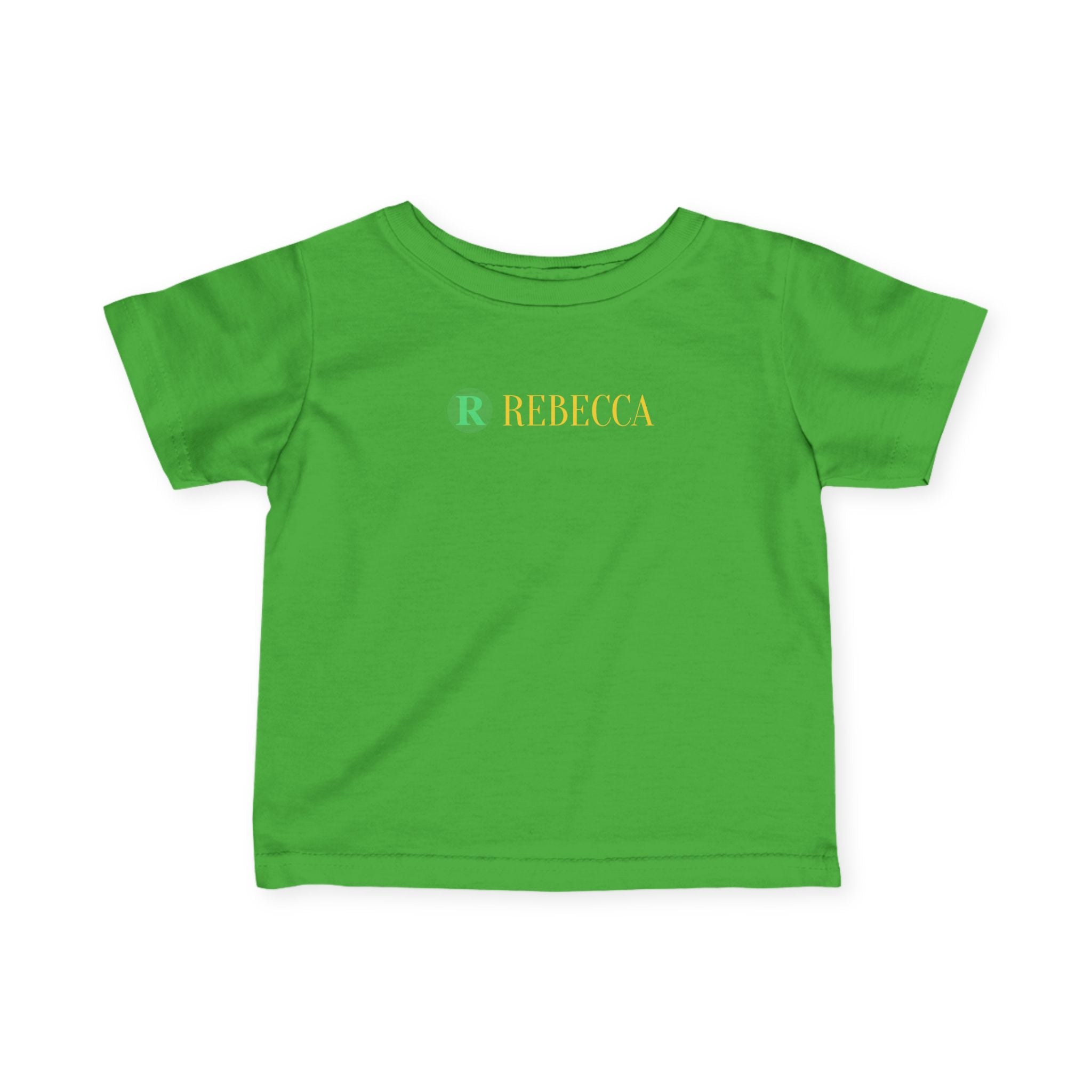 Infant Tee — Pastel Monogram "R Rebecca" Personalized Baby Shirt