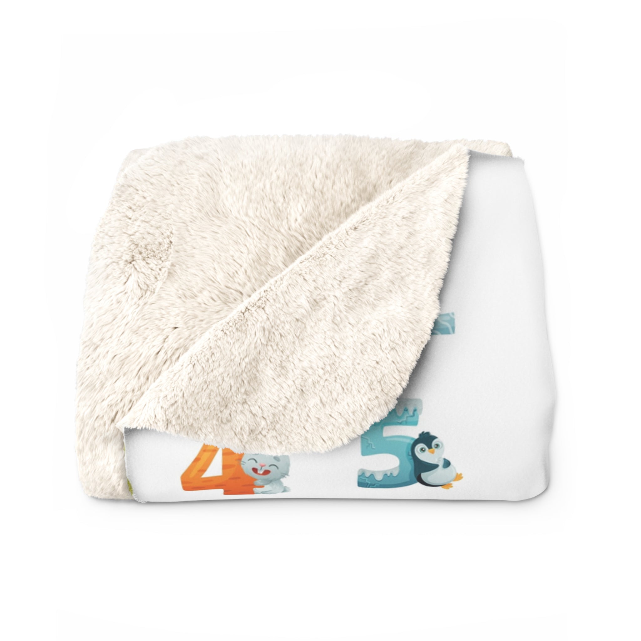 Kids Alphabet & Numbers Sherpa Blanket — Soft Educational Baby Throw