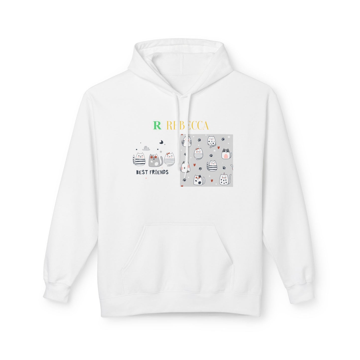 Best Friends Kawaii Cat Hoodie — Cute Cartoon Cat & Cupcake Graphic
