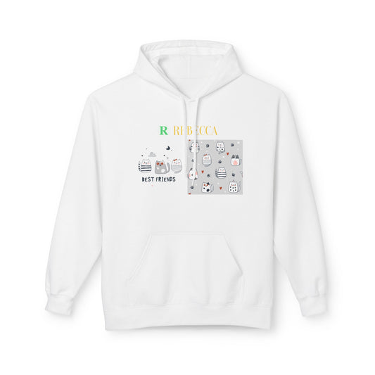 Best Friends Kawaii Cat Hoodie — Cute Cartoon Cat & Cupcake Graphic