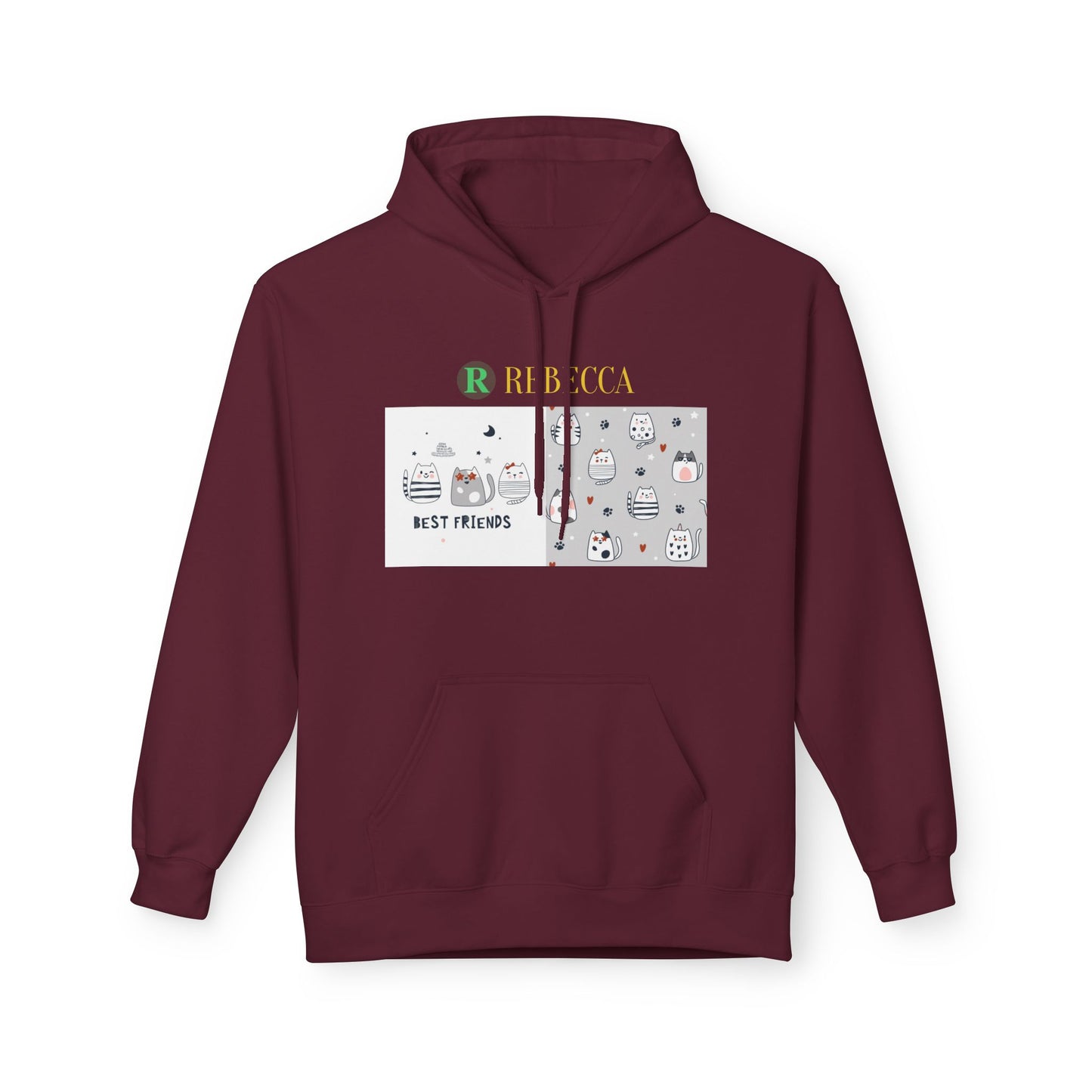 Best Friends Kawaii Cat Hoodie — Cute Cartoon Cat & Cupcake Graphic