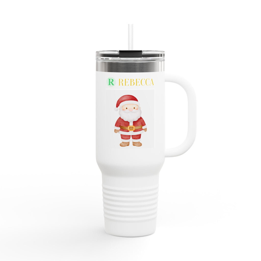 40oz Insulated Travel Mug — Cute Santa Christmas Design