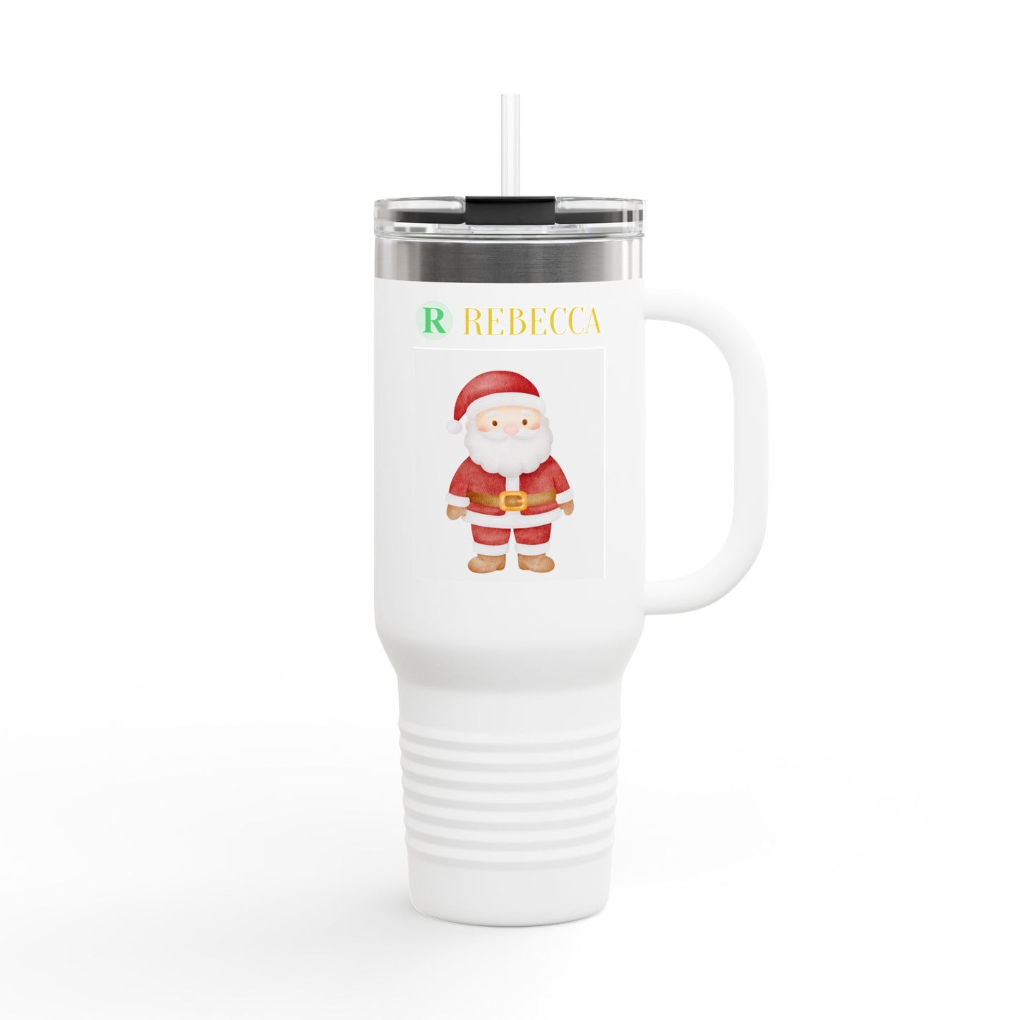 40oz Insulated Travel Mug — Cute Santa Christmas Design