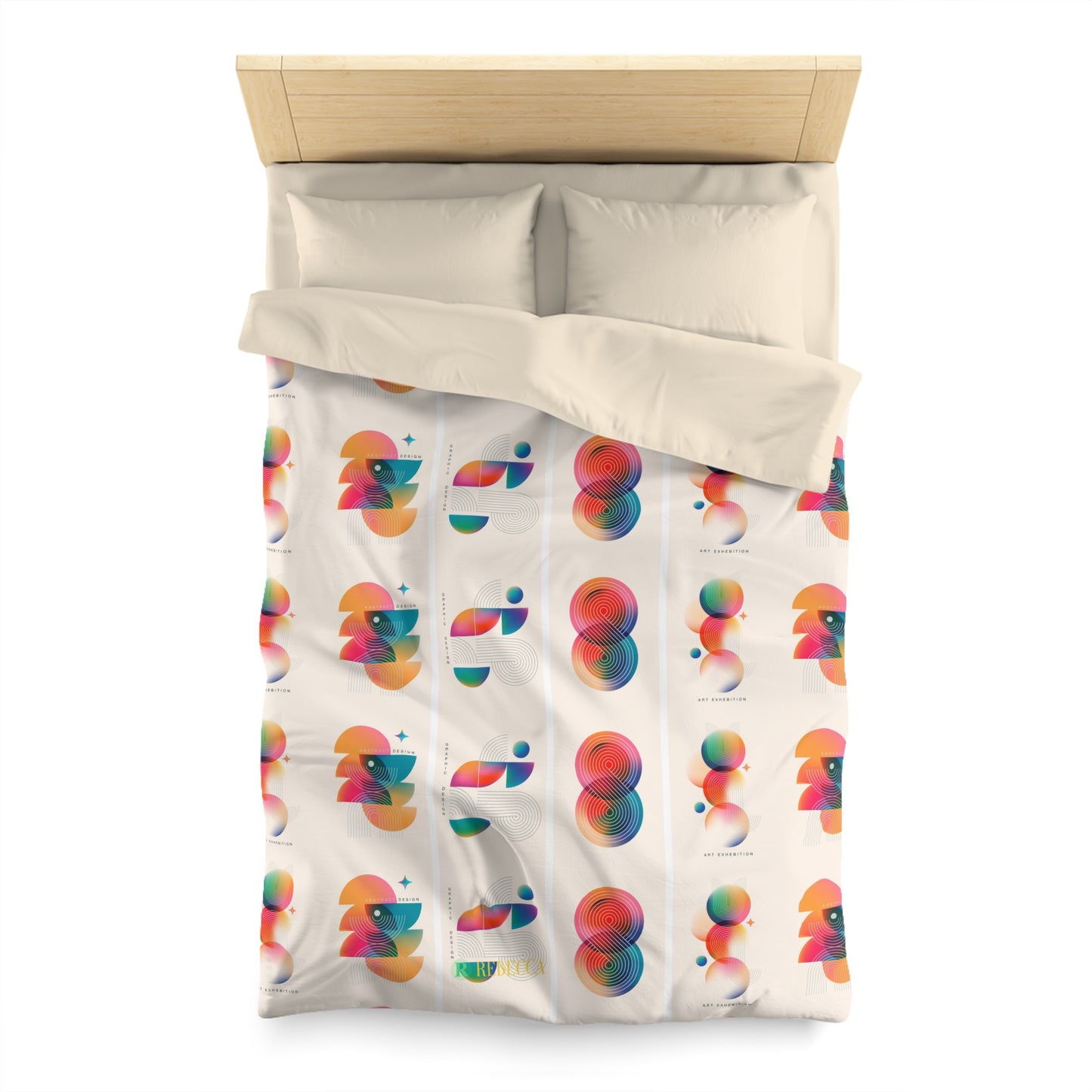 Abstract Colorful Shapes Duvet Cover — Modern Geometric Bedding