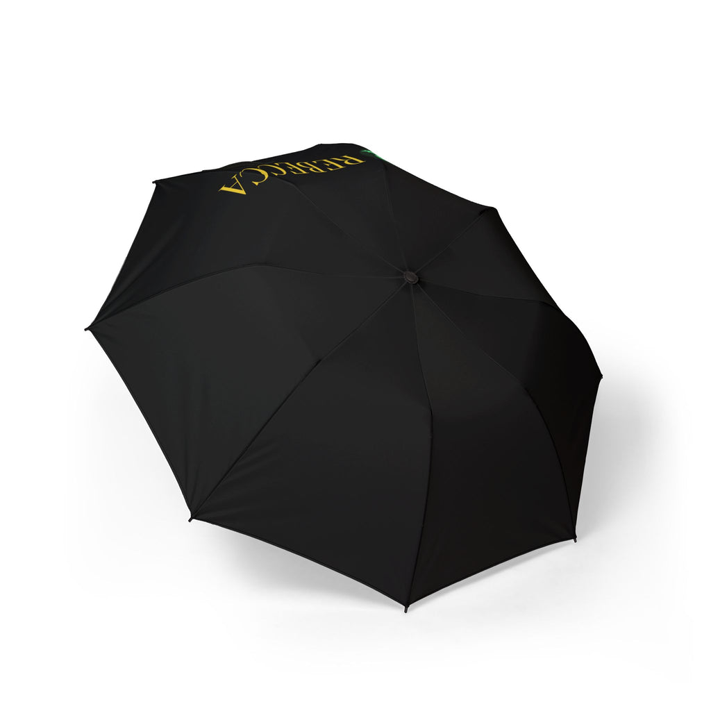 Compact Black Foldable Umbrella — Semi-Automatic Portable Rain Shield