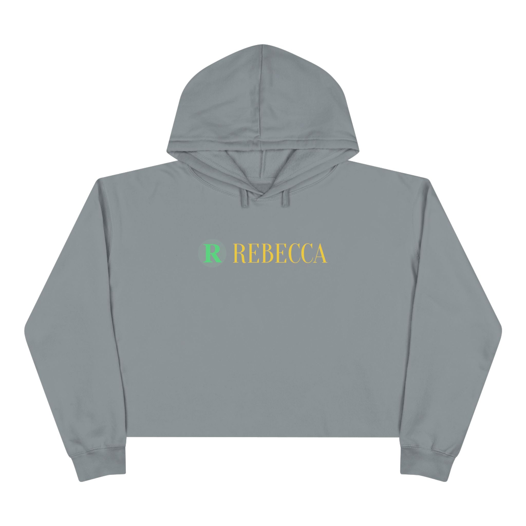 Personalized 'Rebecca' Crop Hoodie — Minimal Initial & Name Design, Casual Everyday Wear