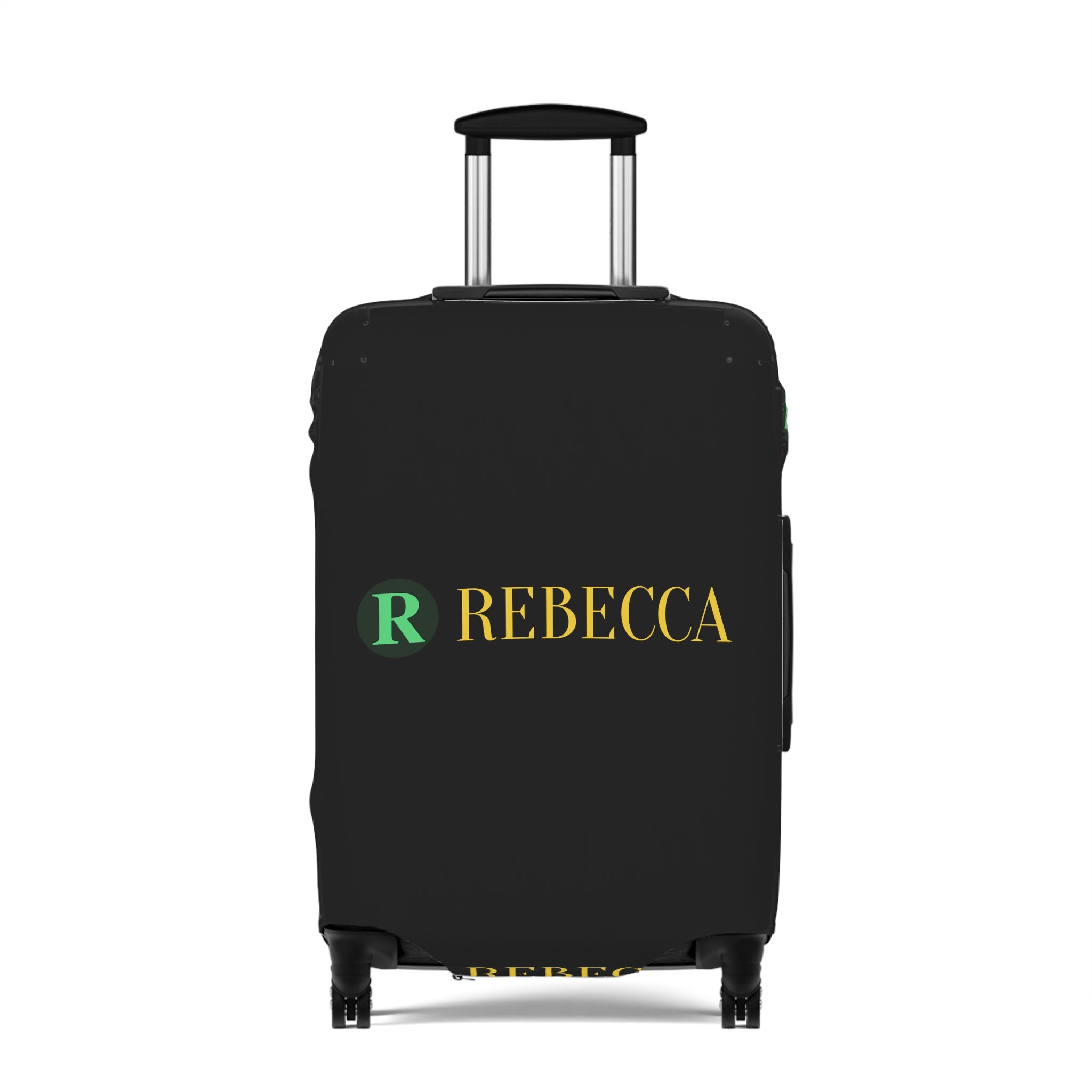 Personalized Rebecca Luggage Cover – Monogrammed Black Suitcase Protector