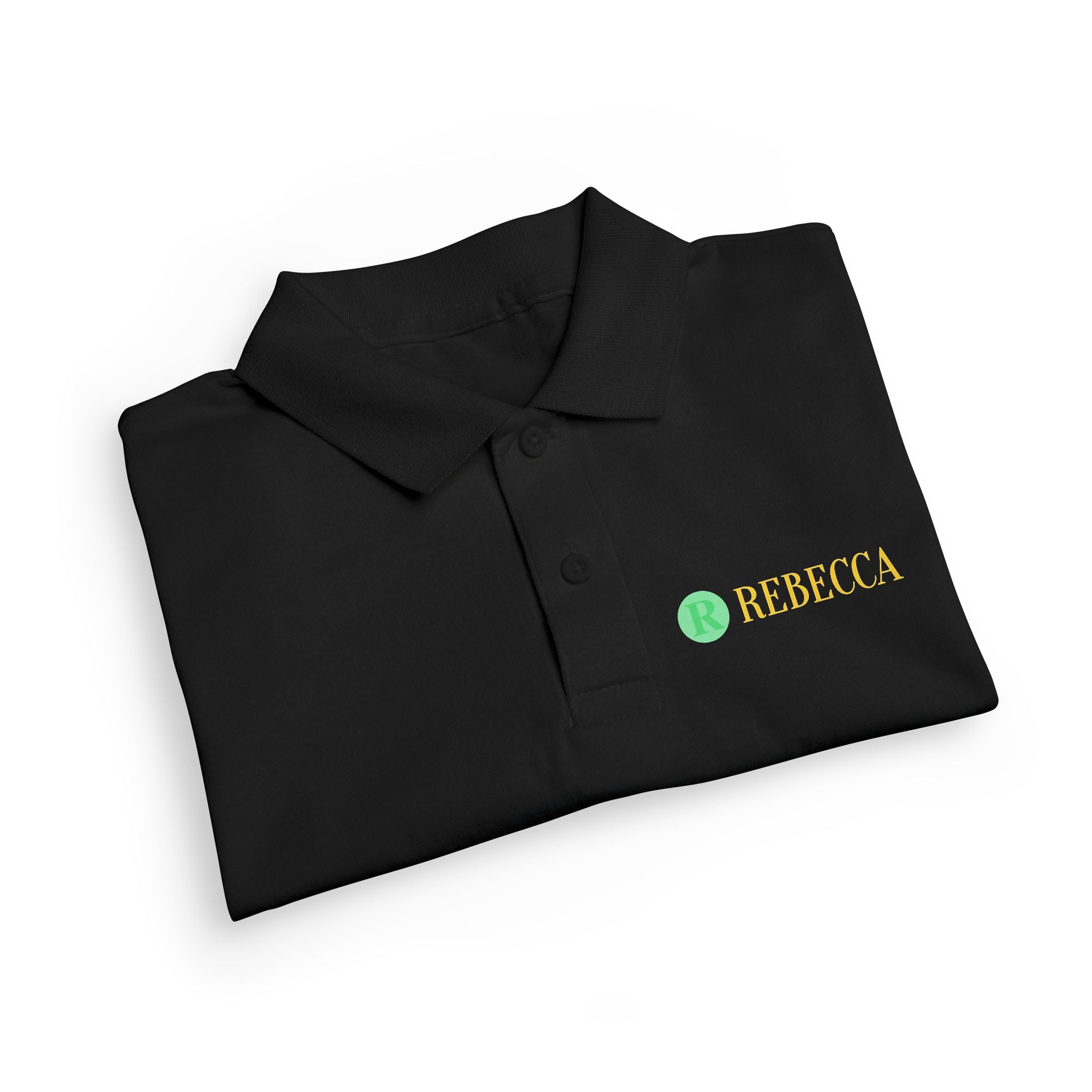 Youth Polo — Personalized ‘Rebecca’ Green Smiley Logo