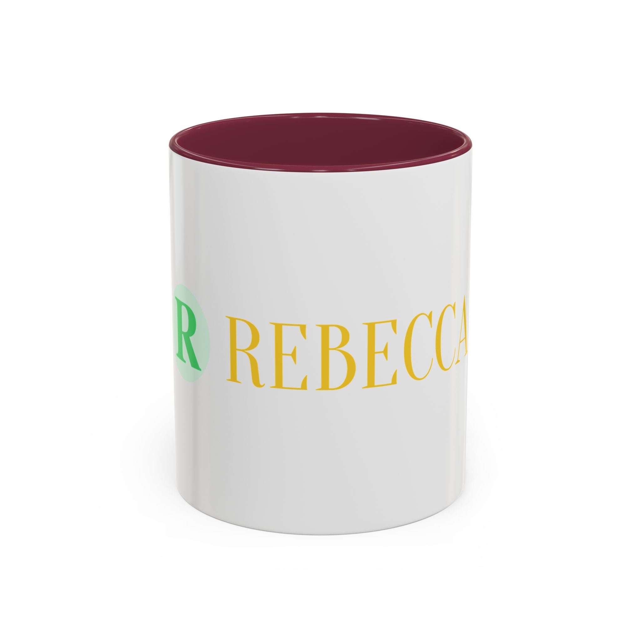 Personalized Name Coffee Mug — Colorful Rebecca Design (11oz & 15oz)