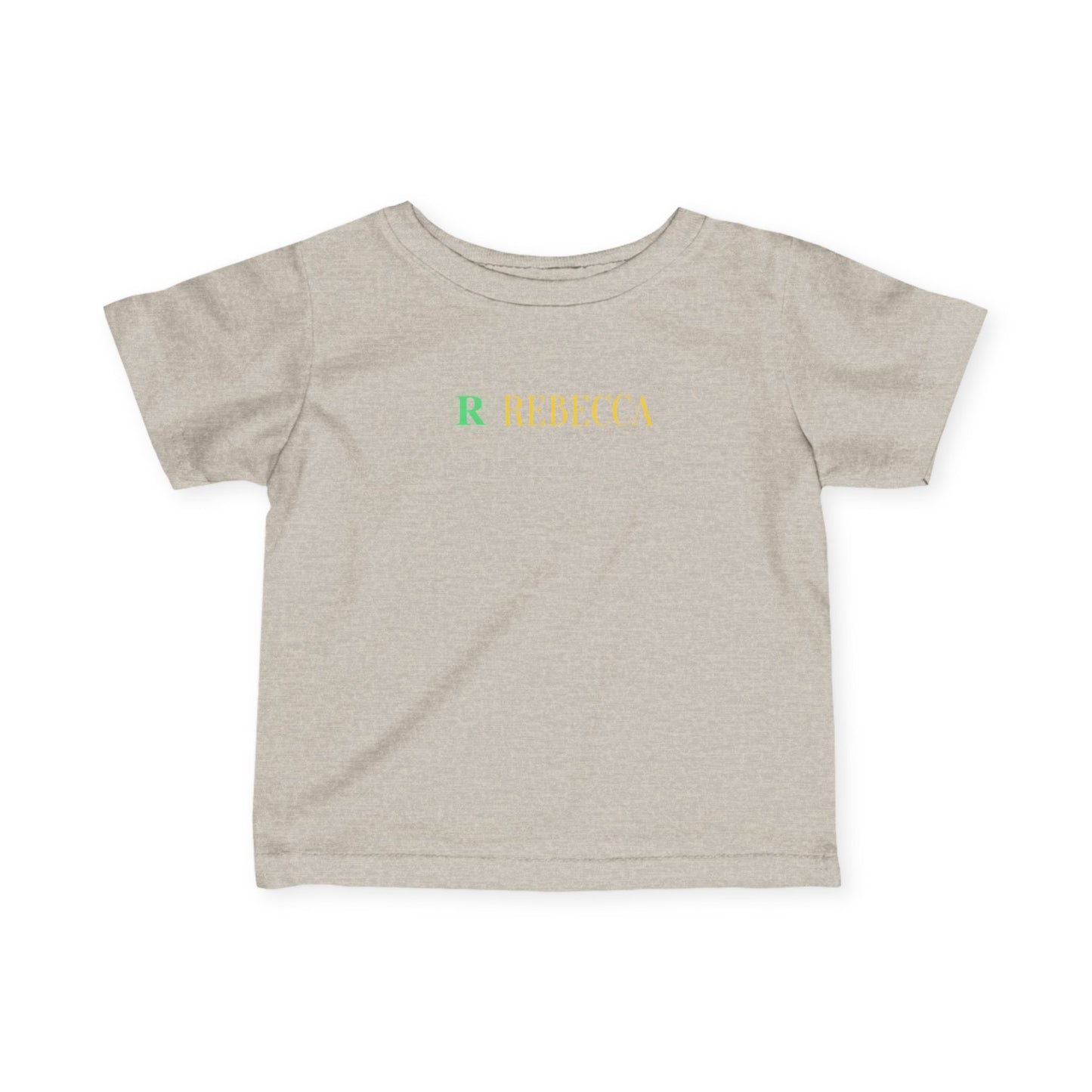 Infant Tee — Pastel Monogram "R Rebecca" Personalized Baby Shirt