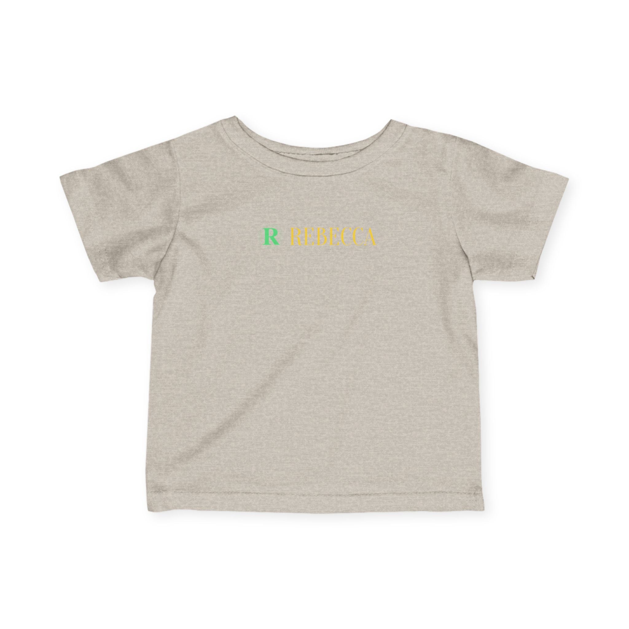 Infant Tee — Pastel Monogram "R Rebecca" Personalized Baby Shirt