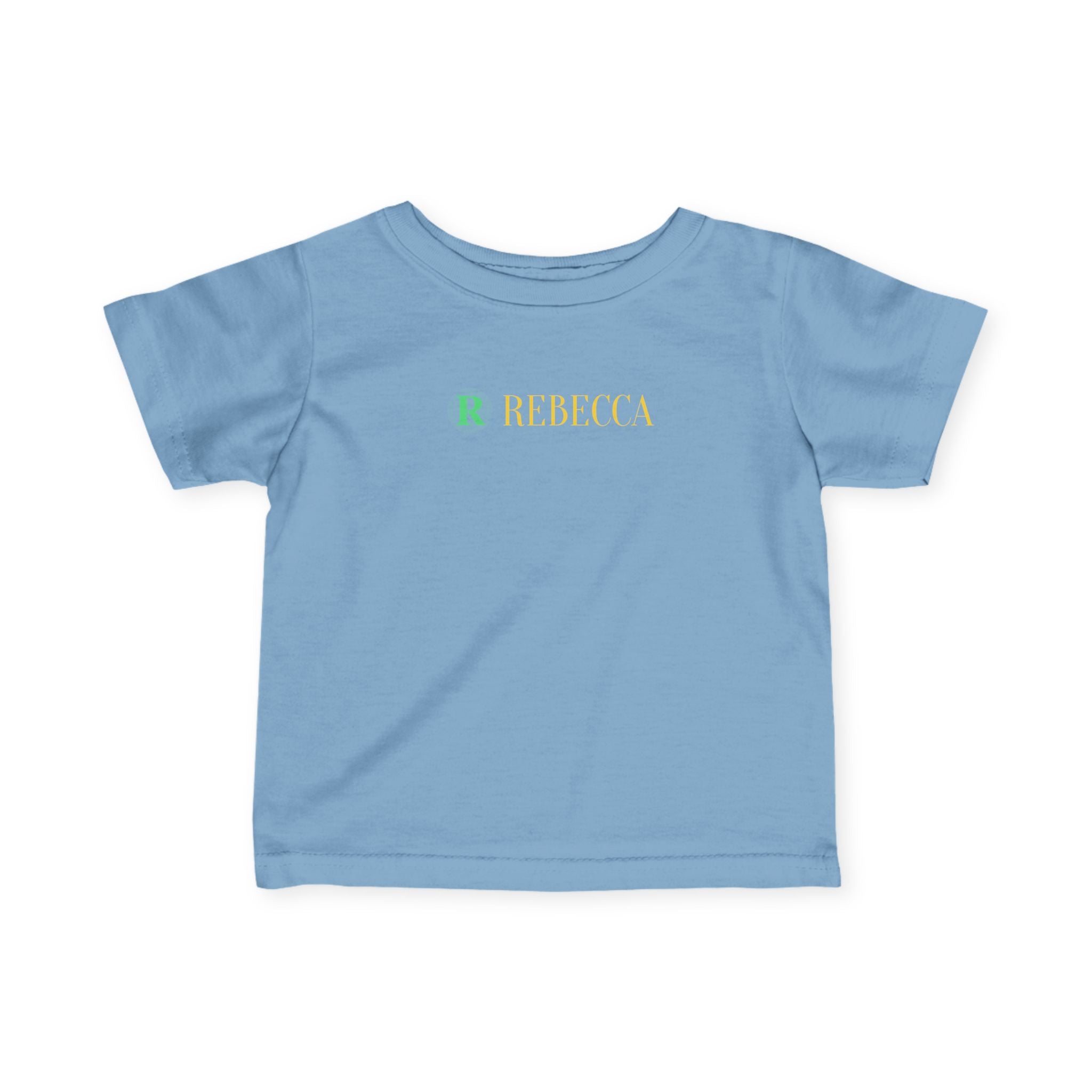 Infant Tee — Pastel Monogram "R Rebecca" Personalized Baby Shirt