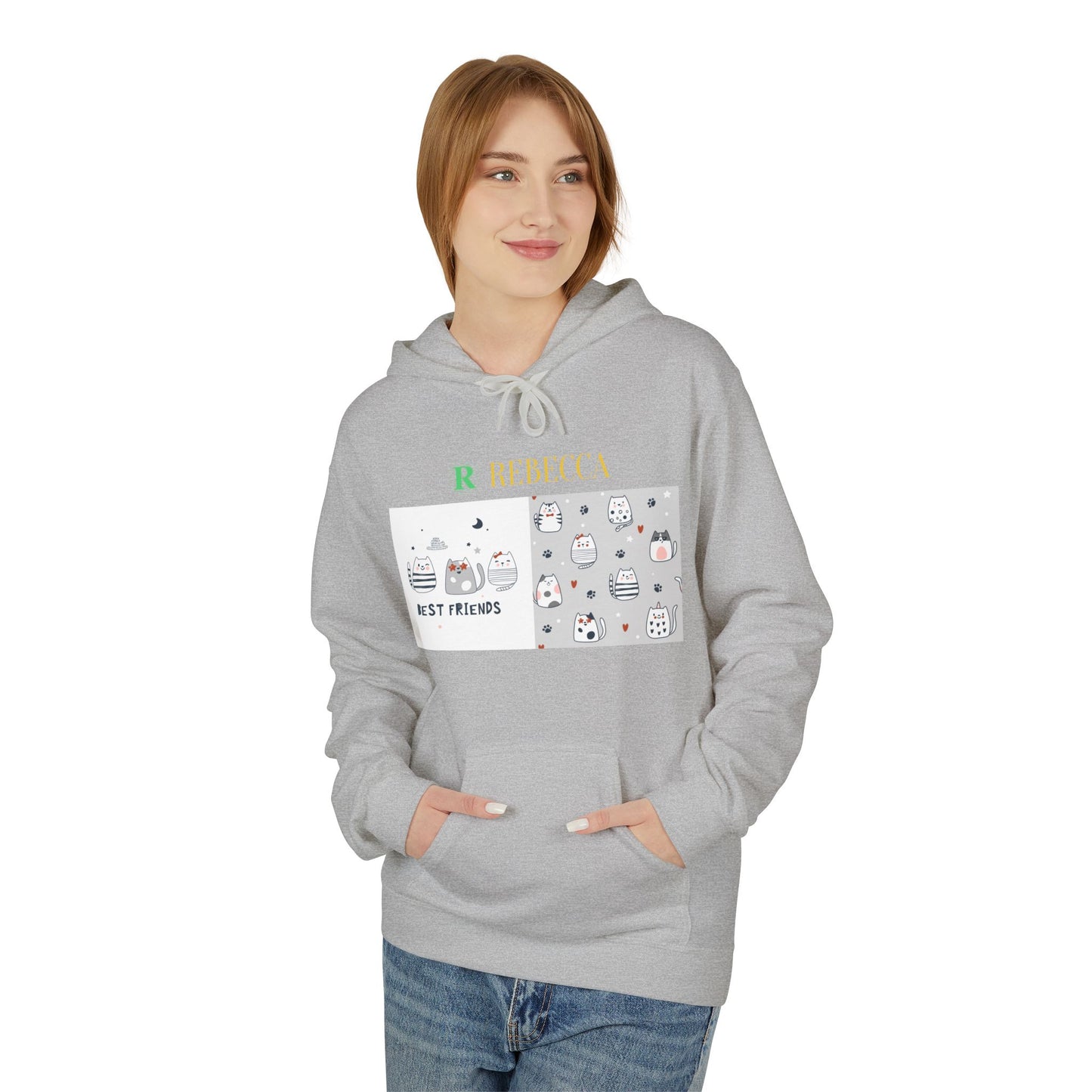 Best Friends Kawaii Cat Hoodie — Cute Cartoon Cat & Cupcake Graphic