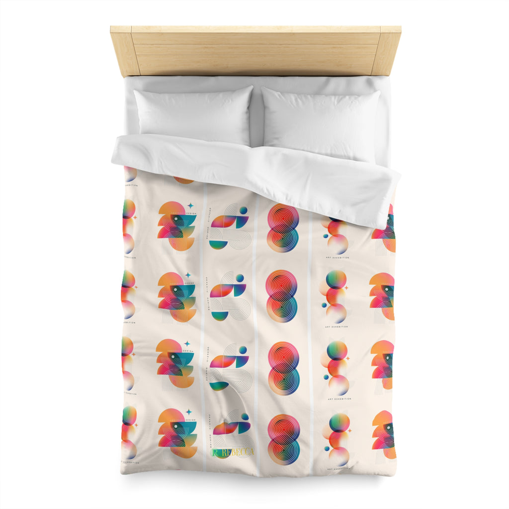 Abstract Colorful Shapes Duvet Cover — Modern Geometric Bedding