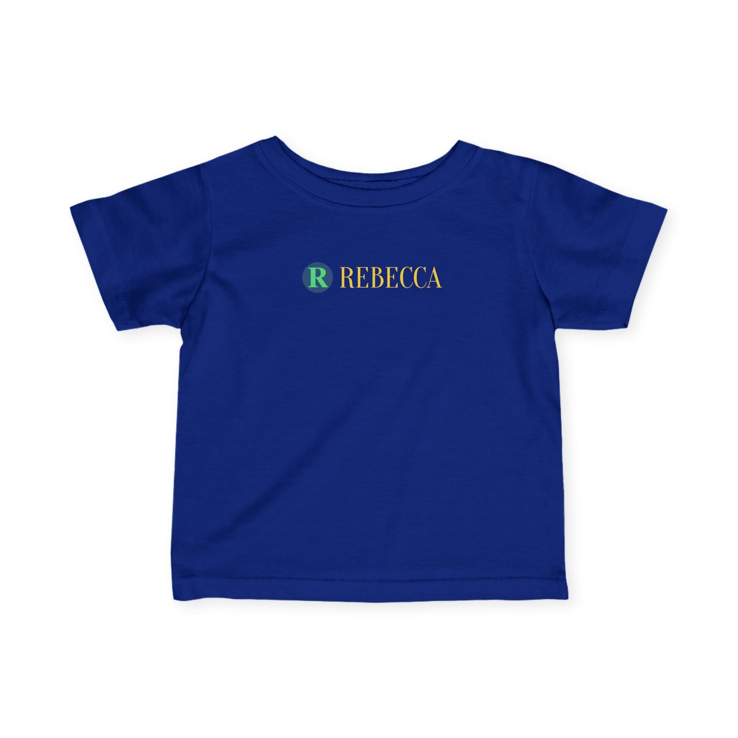 Infant Tee — Pastel Monogram "R Rebecca" Personalized Baby Shirt