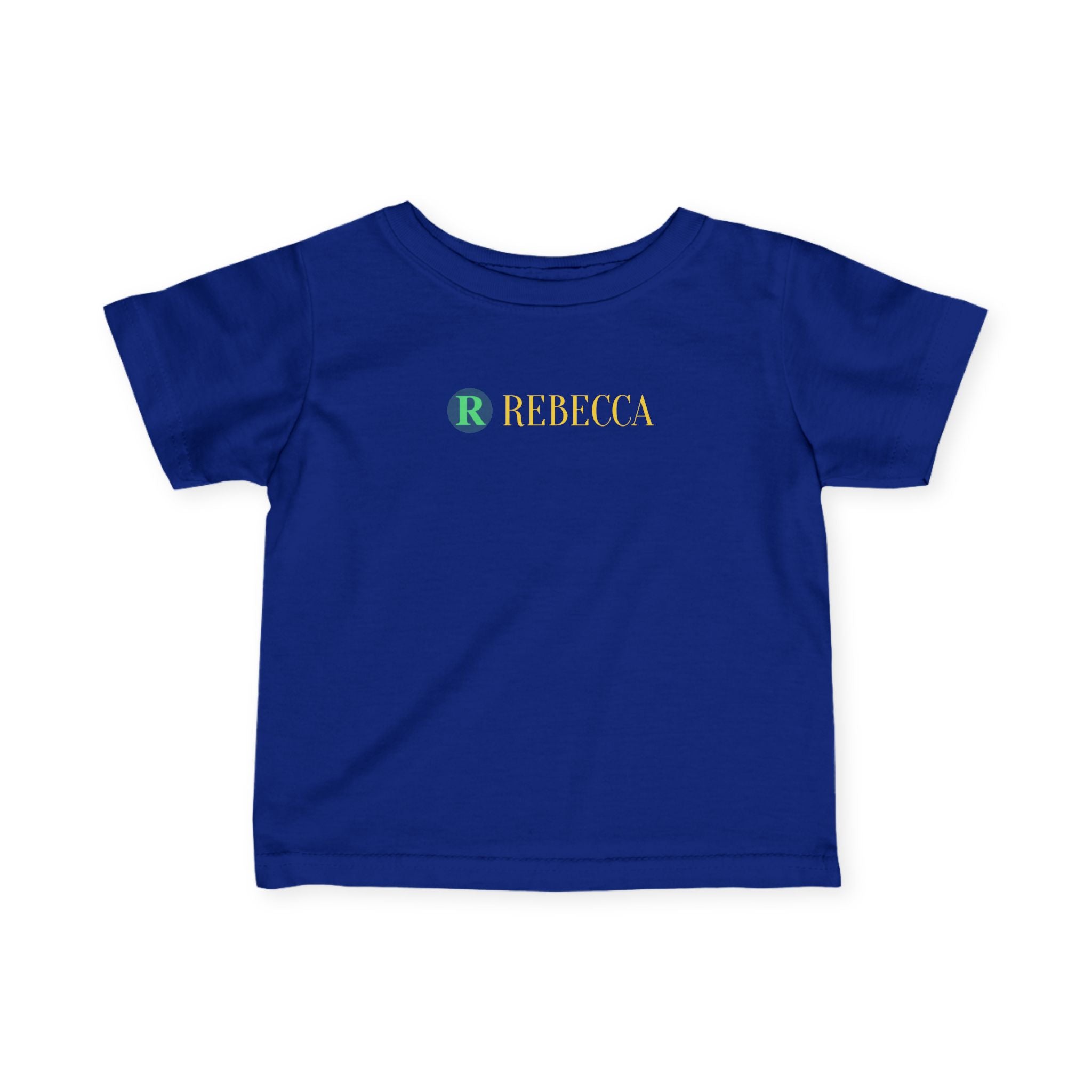 Infant Tee — Pastel Monogram "R Rebecca" Personalized Baby Shirt