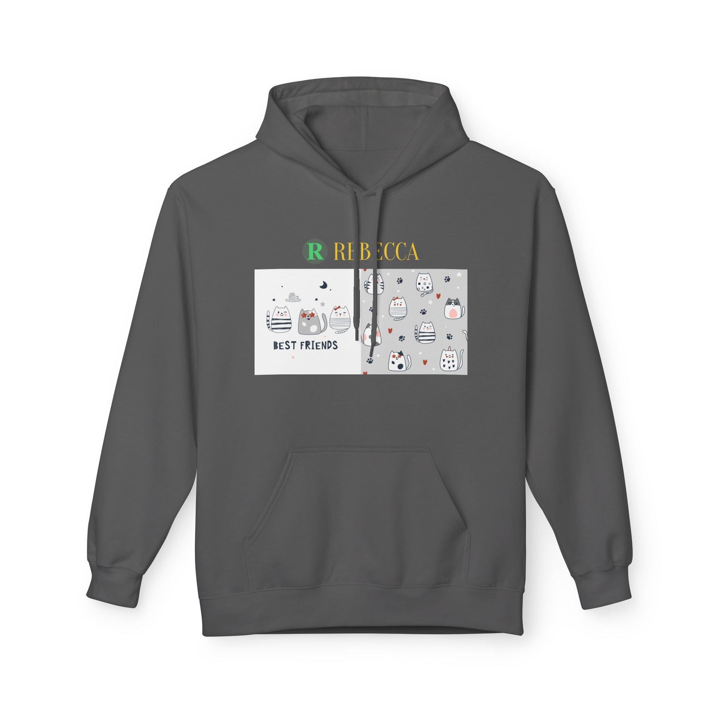 Best Friends Kawaii Cat Hoodie — Cute Cartoon Cat & Cupcake Graphic