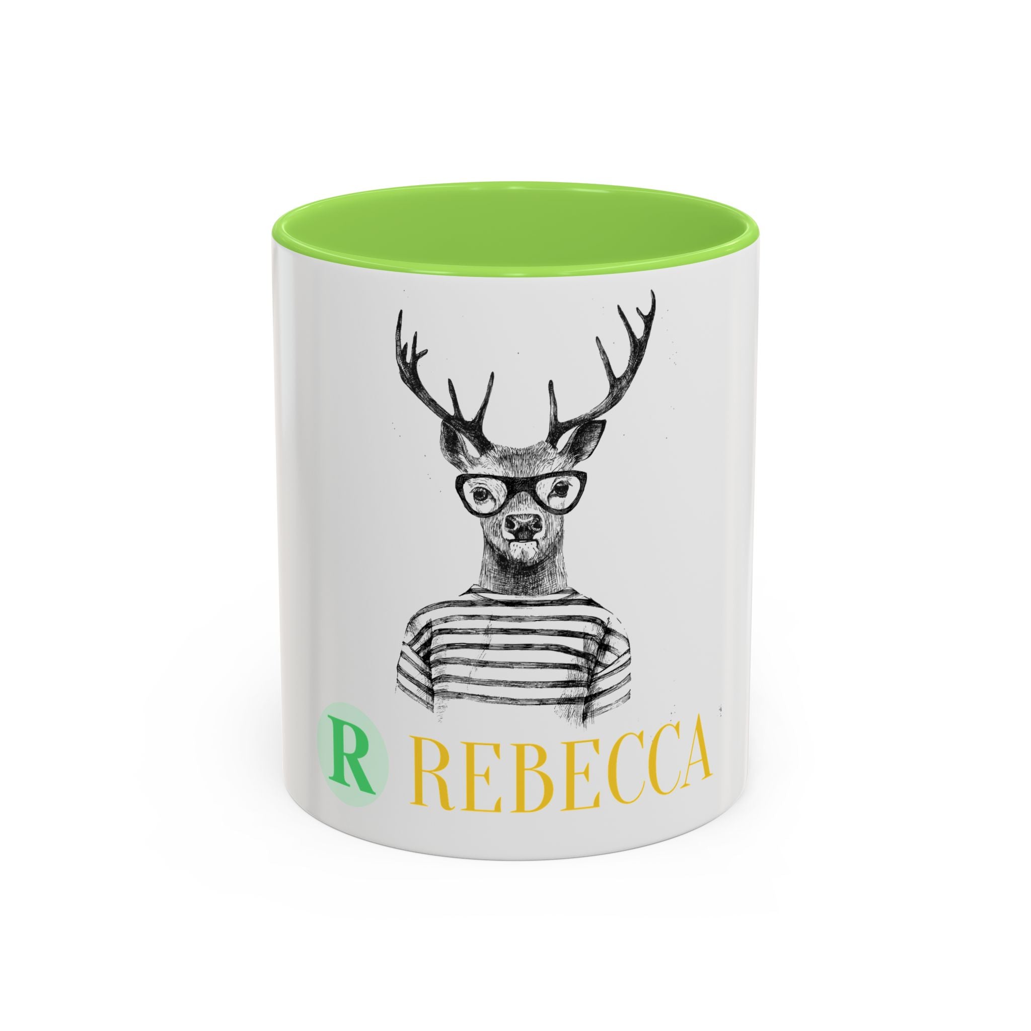 Personalized Deer Head Mug — Custom Name Colorful Ceramic Coffee Cup (11oz/15oz)