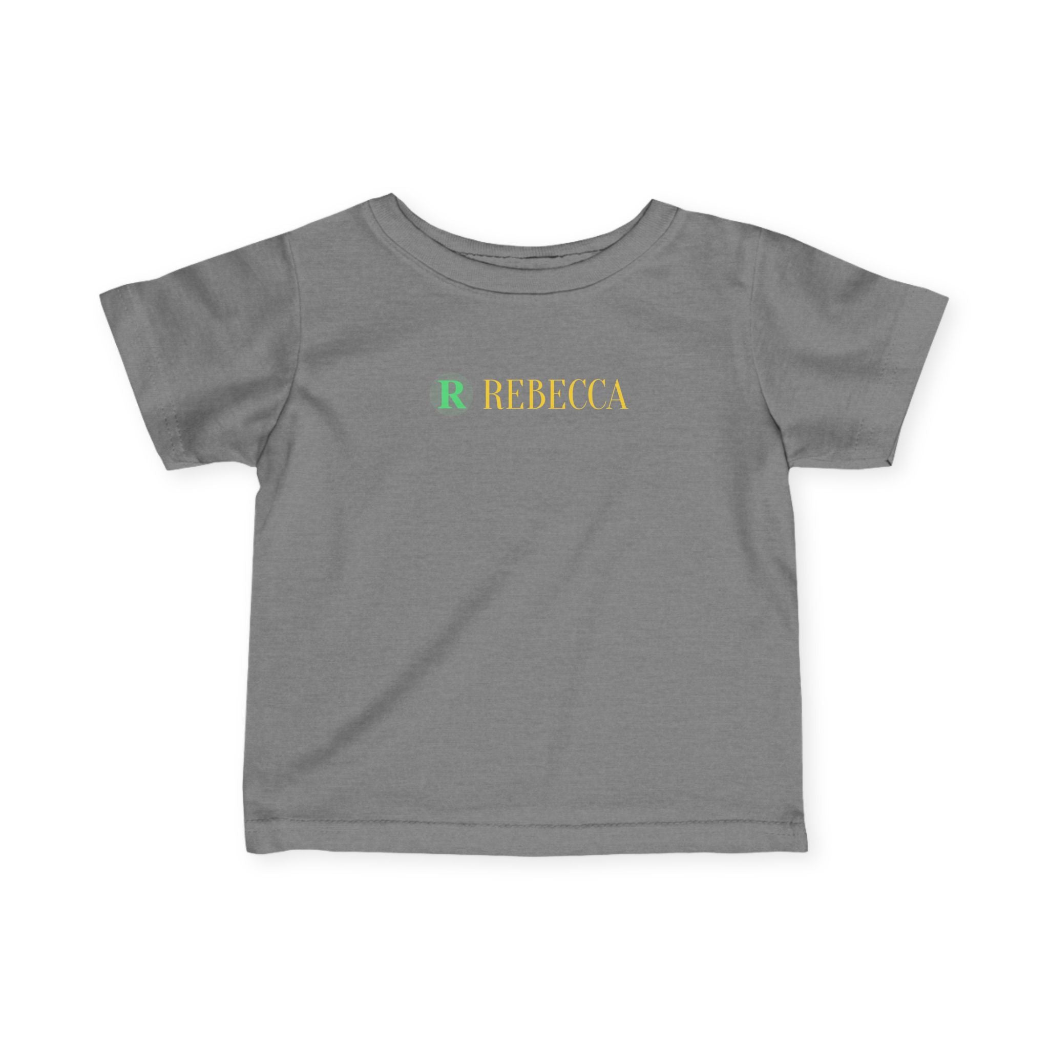 Infant Tee — Pastel Monogram "R Rebecca" Personalized Baby Shirt
