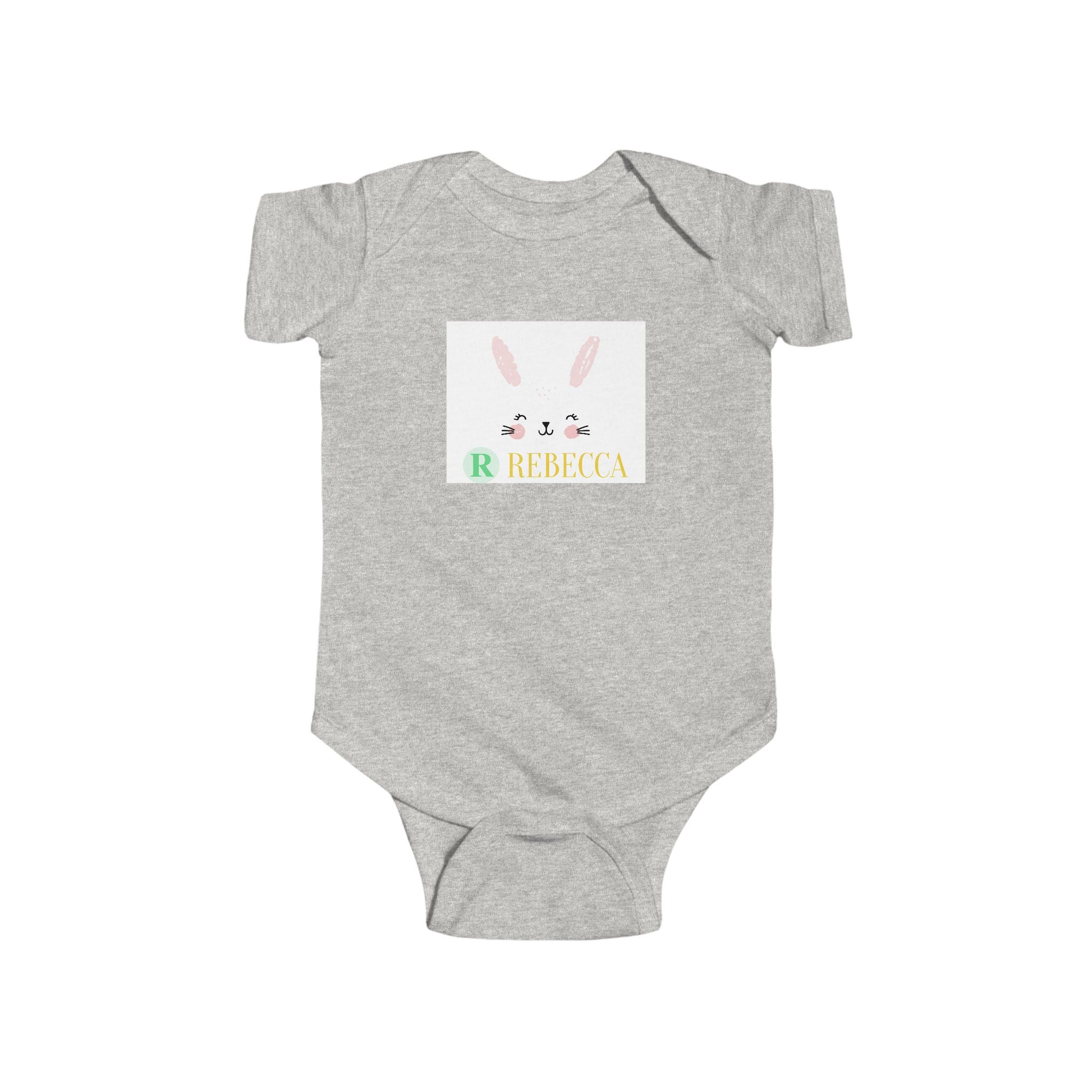 Personalized Baby Bodysuit — Pastel Bunny Name Onesie (custom name)