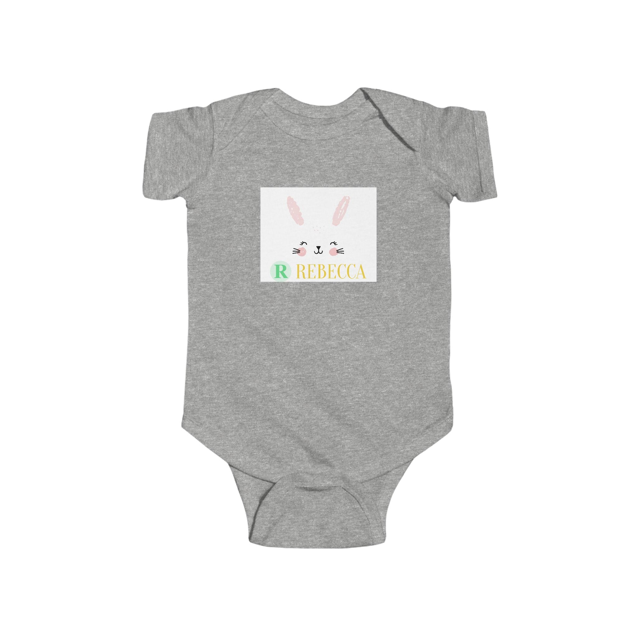 Personalized Baby Bodysuit — Pastel Bunny Name Onesie (custom name)