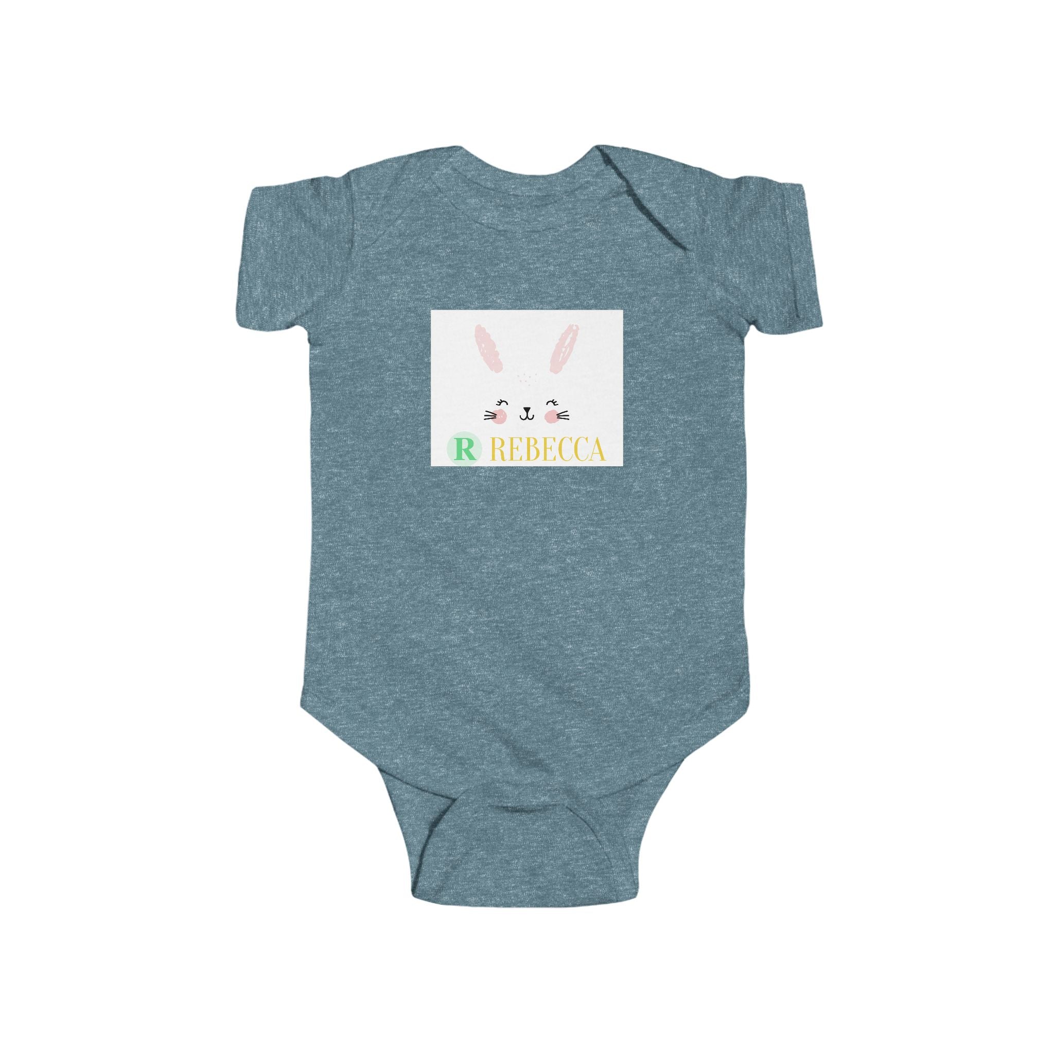 Personalized Baby Bodysuit — Pastel Bunny Name Onesie (custom name)