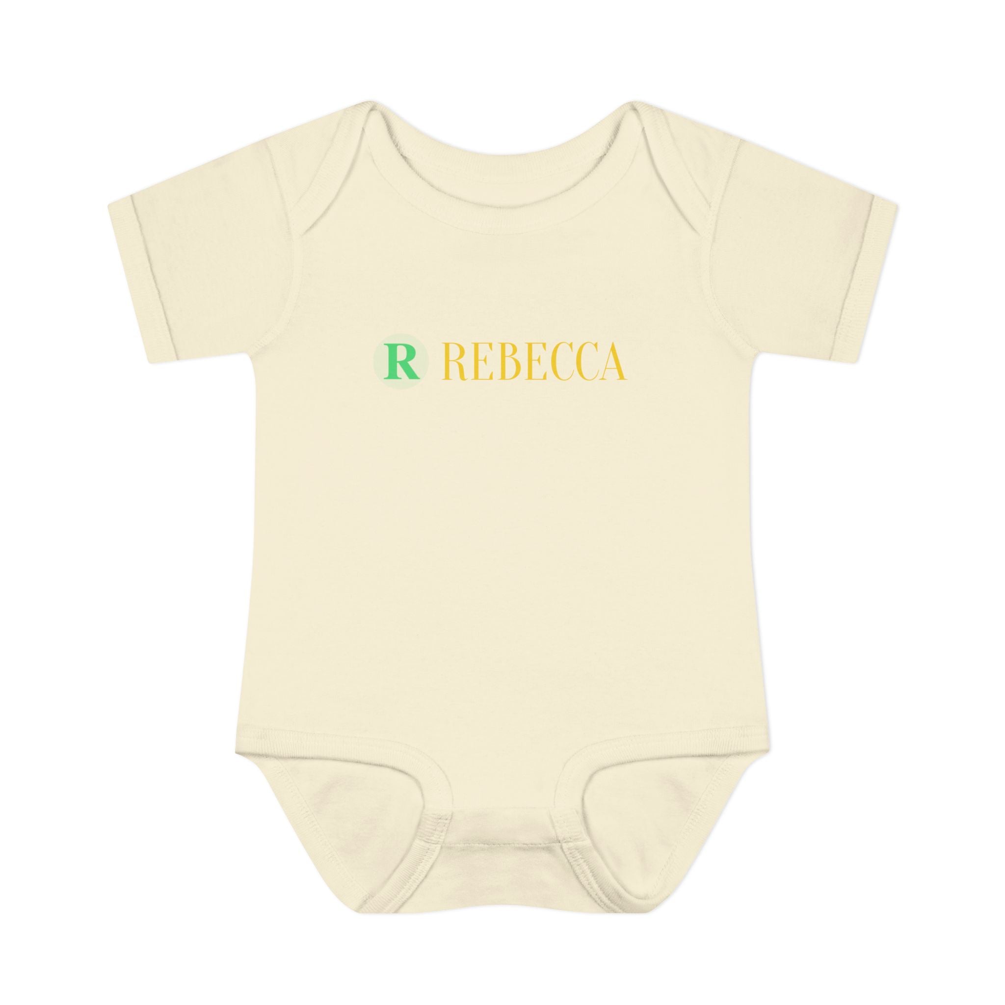 Personalized Infant Bodysuit - Monogram "R Rebecca" Baby Onesie, Newborn Gift
