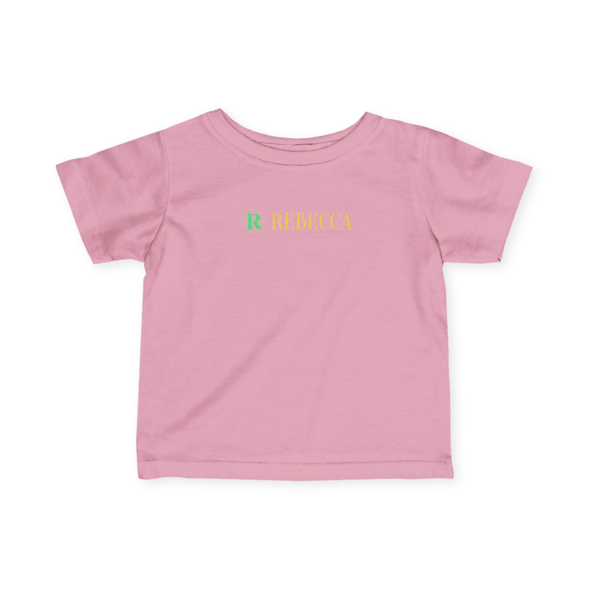Infant Tee — Pastel Monogram "R Rebecca" Personalized Baby Shirt